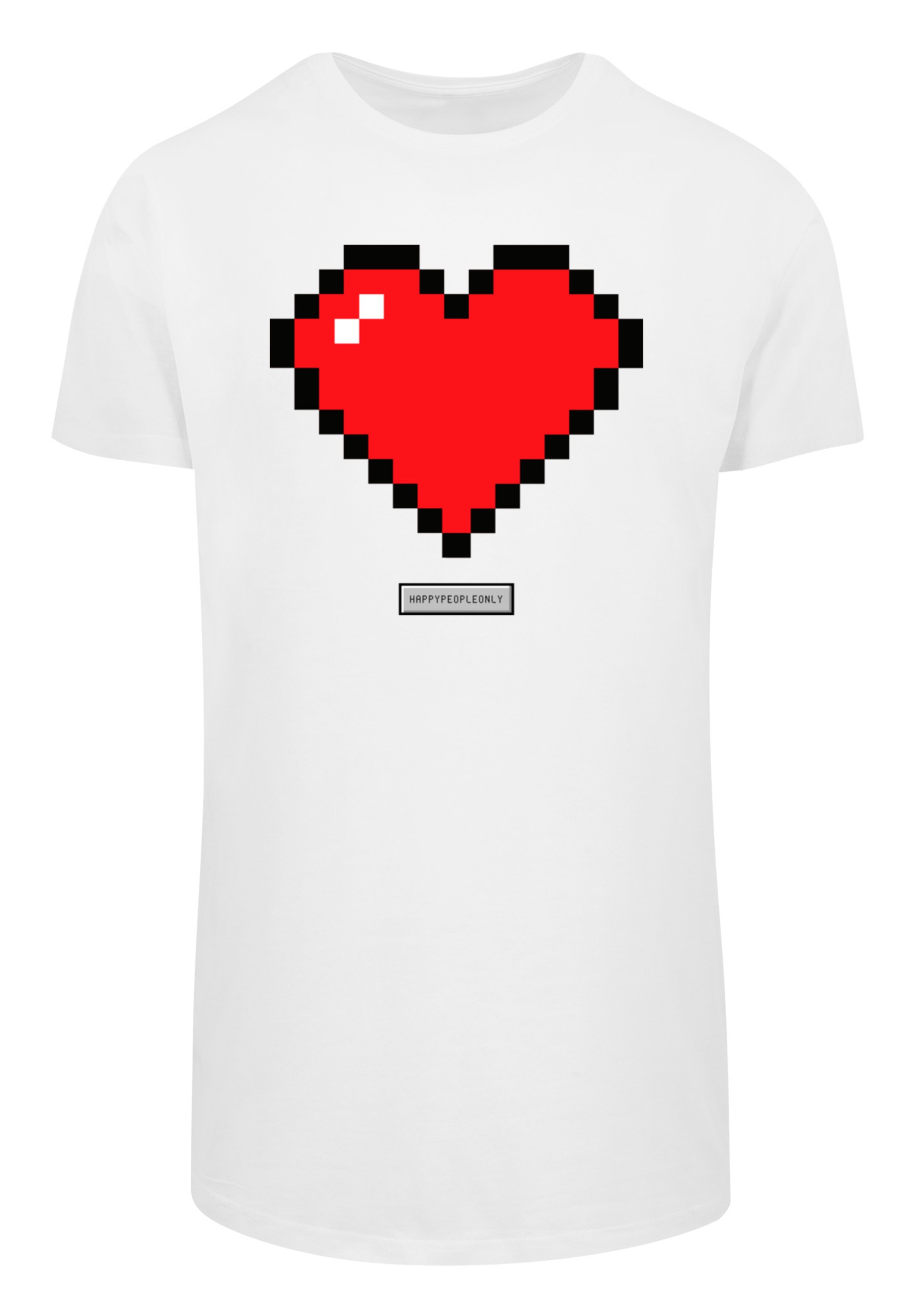 F4NT4STIC T-Shirt »Pixel Herz Good Vibes Happy People« Print