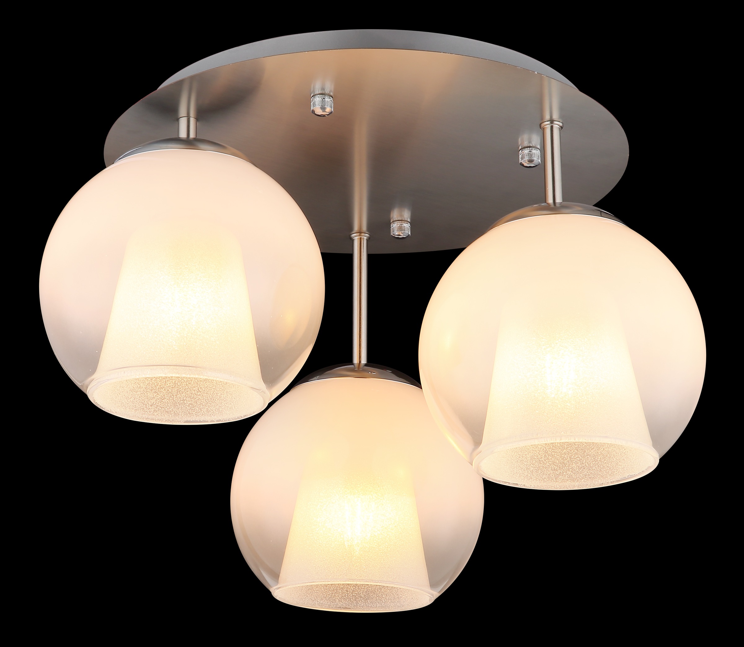 GLOBO LIGHTING Deckenleuchte »BARRY«, Leuchtmittel E27 | ohne Leuchtmittel, Deckenlampe/Metall/Glaskugeln opal/Glaskristalle klar