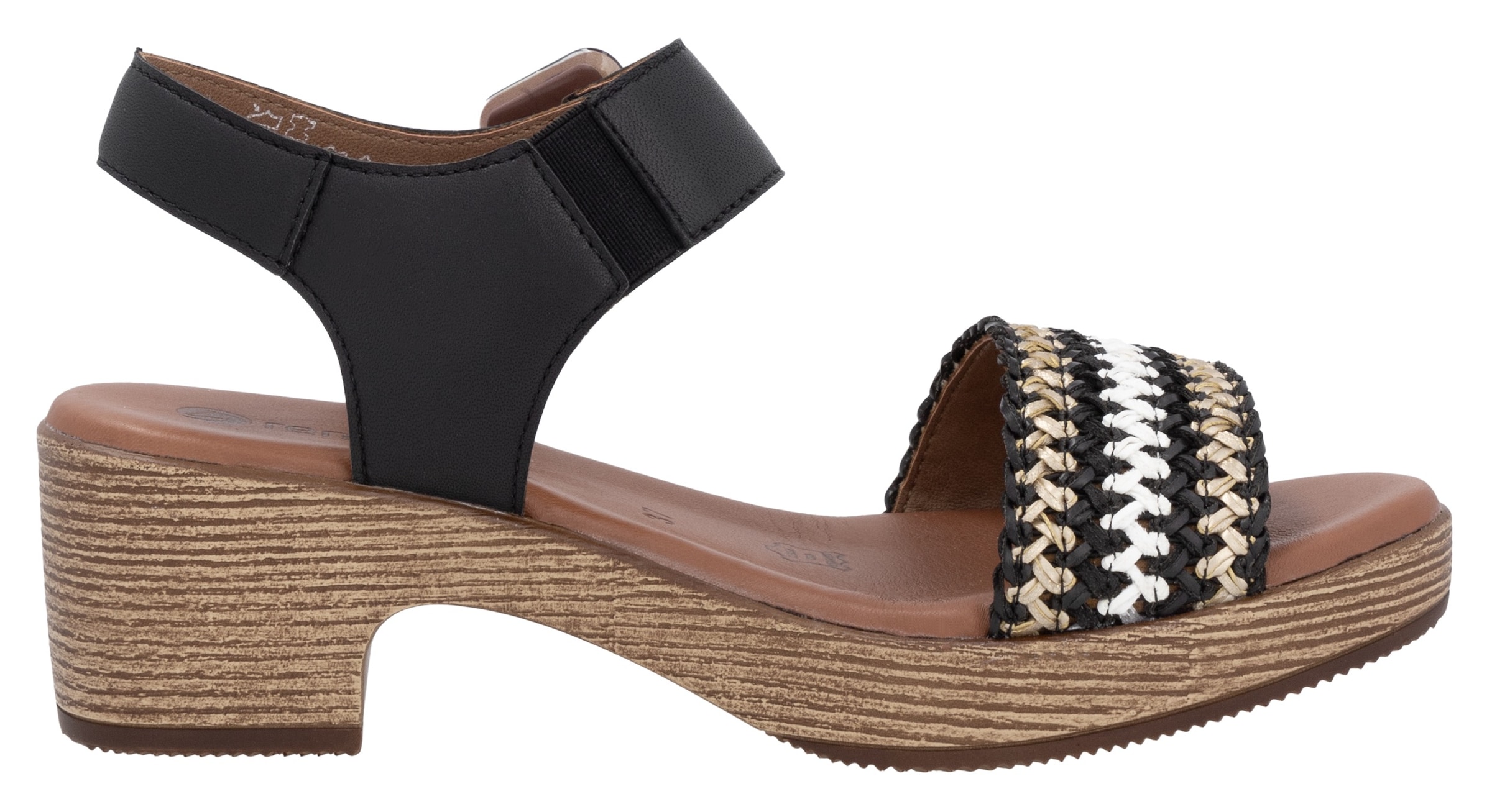 Remonte Sandalette, Blockabsatz, Plateau, Sandale, Sommerschuh mit Bandage in Bastoptik