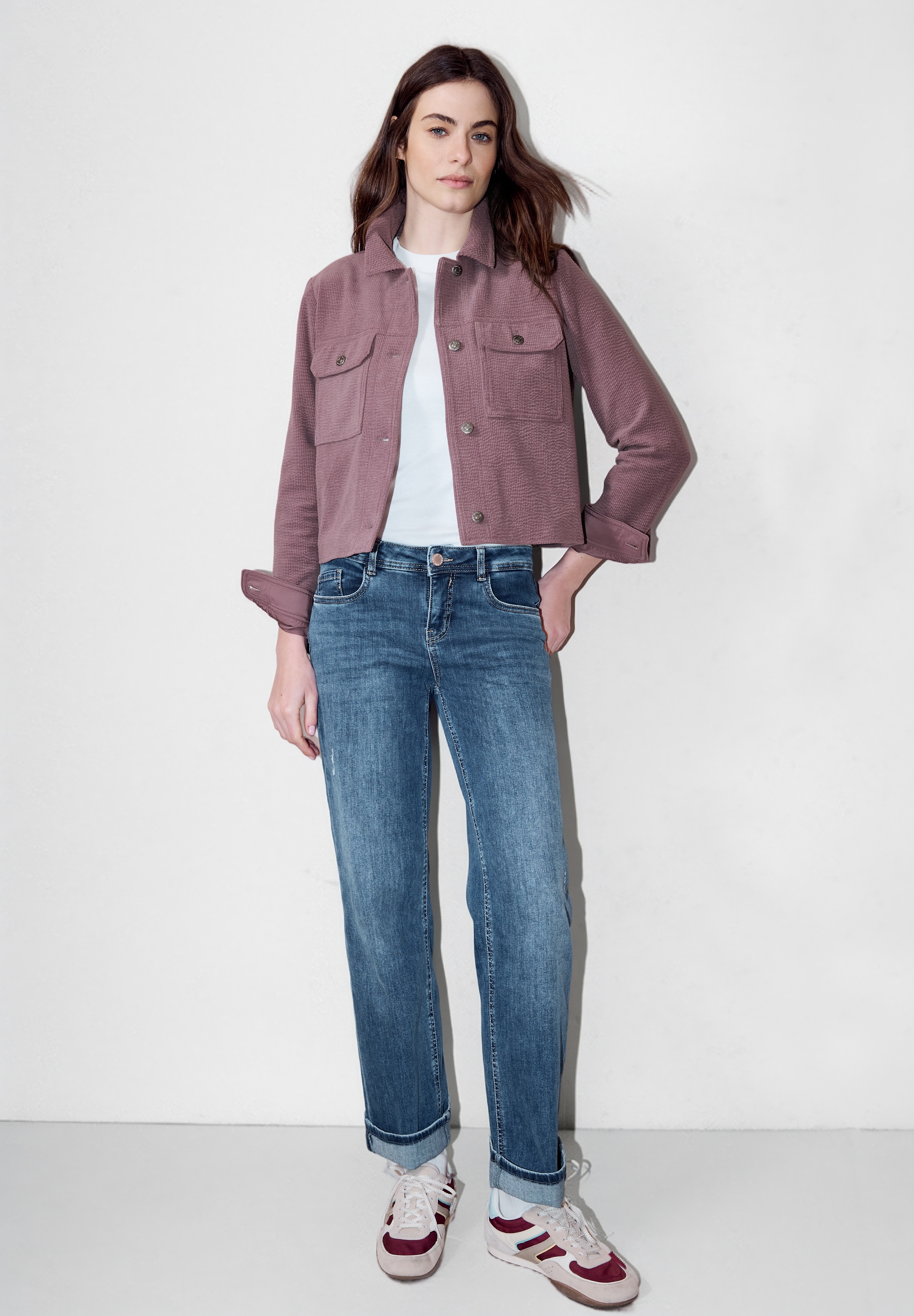 STREET ONE STUDIO Kurzjacke ohne Kapuze in Cord-Optik