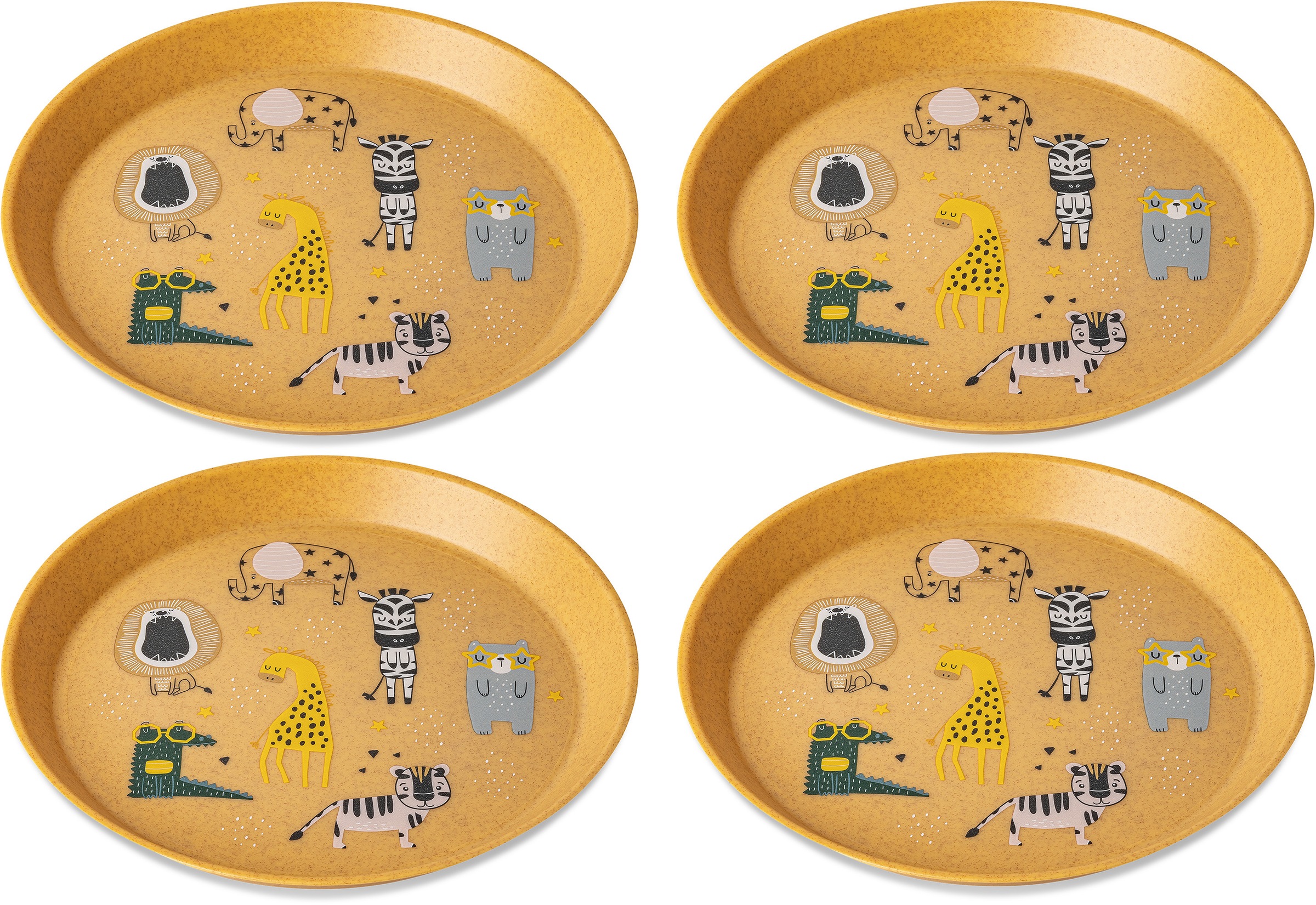 KOZIOL Kunststoffteller »CONNECT PLATE ZOO«, (Set, 4 St., 4x Kleiner Teller  205mm), 100% recycelbar,100% made in Germany CO² neutral produziert, Ø 20,5  cm kaufen | BAUR