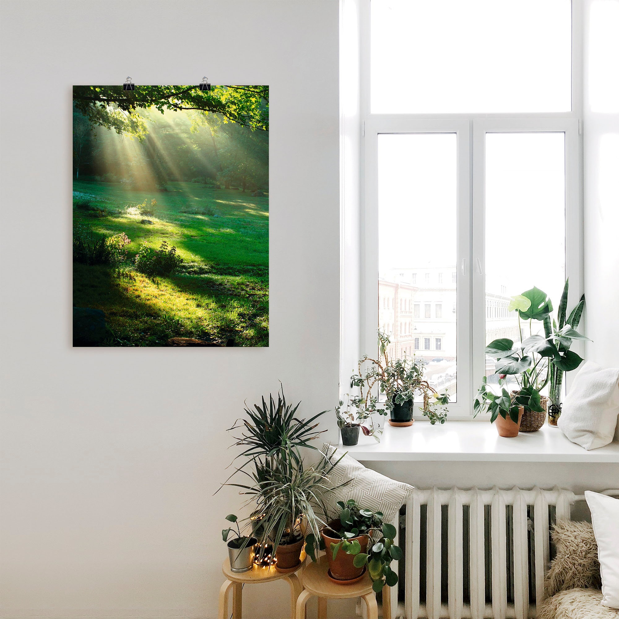 Artland Wandbild »Lichtkegel«, Wald, (1 St.), als Alubild, Outdoorbild, Leinwandbild, Poster, Wandaufkleber
