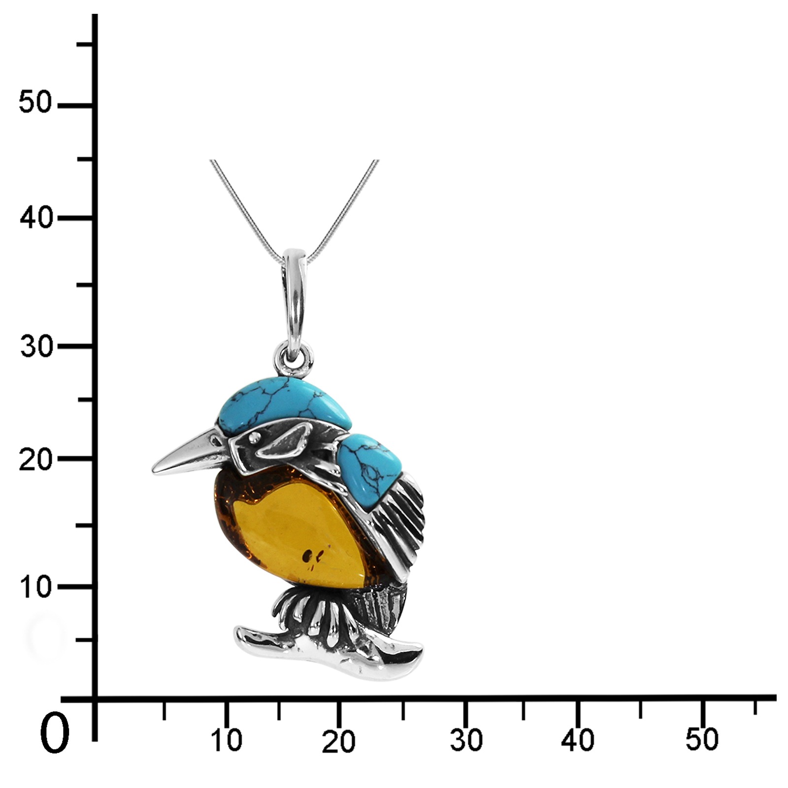 Kette mit Anhänger OSTSEE-SCHMUCK "Ostsee-Schmuck Kette mit Anhänger Vogel Kette mit Anhänger Vogel" Gr. 50, silber, Halsketten, Damen, 50cm, Silber 925 (Sterlingsilber), L: 42 5