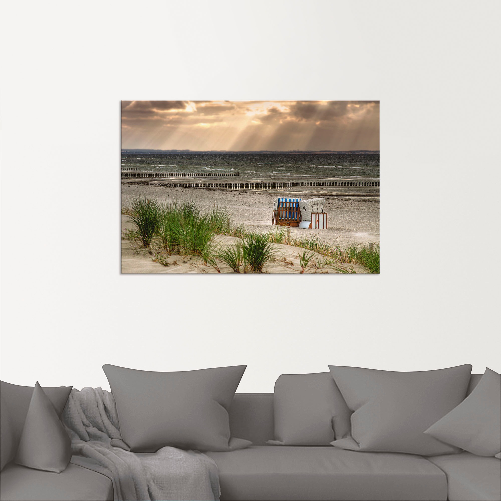 Artland Wandbild »Schwarzer Busch Strand auf Insel Poel«, Strand, (1 St.), als Alubild, Outdoorbild, Leinwandbild, Wandaufkleber, versch. Größen