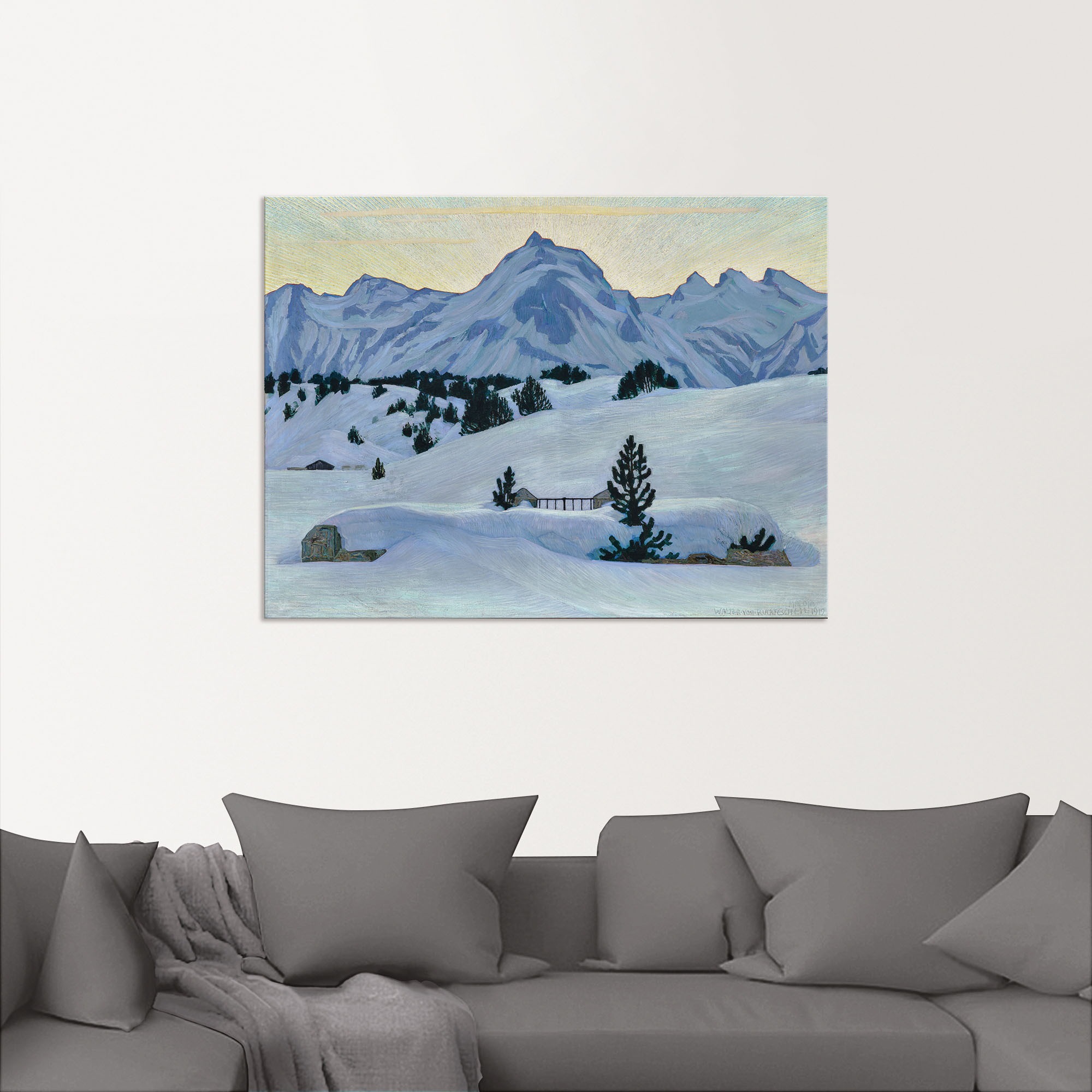 Artland Wandbild »Winterlandschaft bei Maloja. 1912«, Berge & Alpenbilder, (1 St.), als Alubild, Leinwandbild, Wandaufkleber oder Poster in versch. Größen