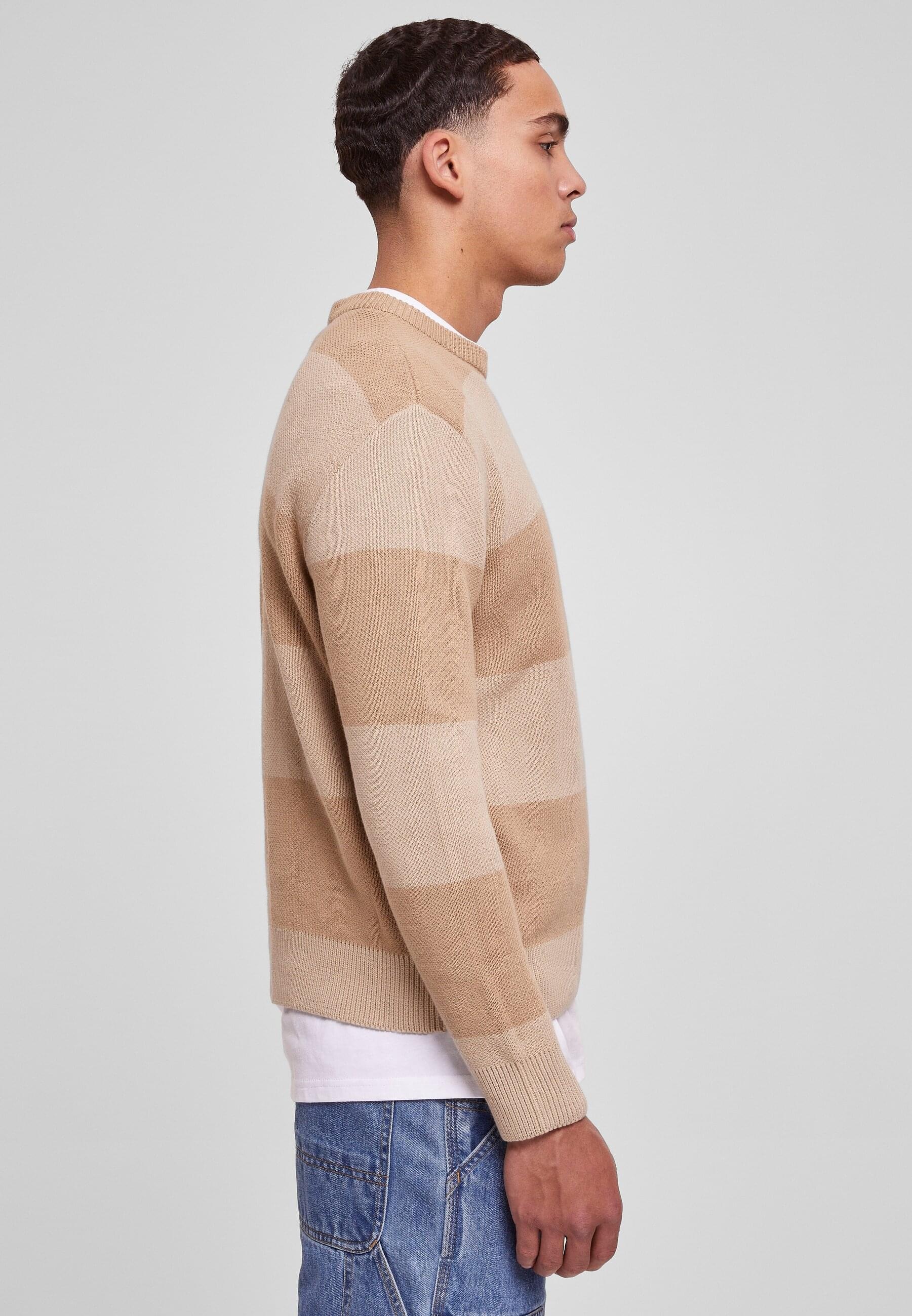 URBAN CLASSICS Rundhalspullover »Urban Classics Herren Heavy Oversized Striped Sweatshirt«, (1 tlg.)