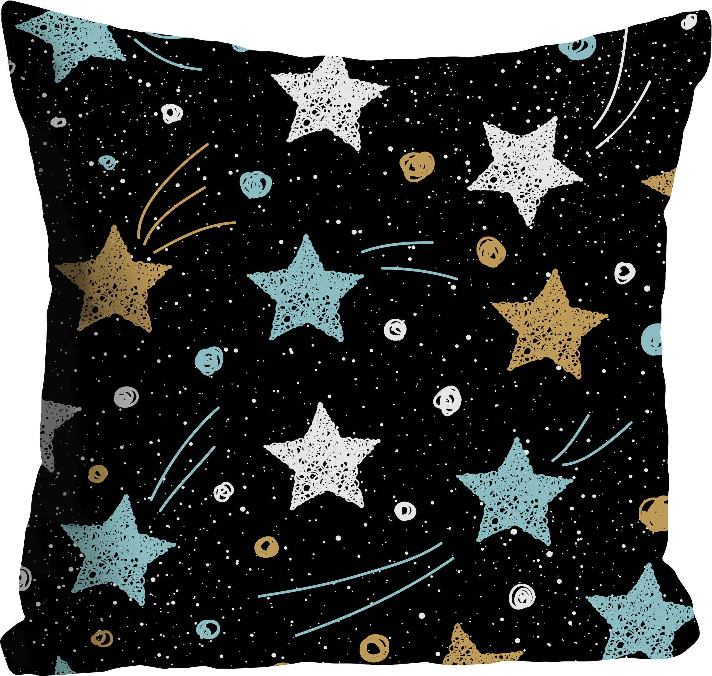 queence Dekokissen "Galaxy" Kissenhülle,Galaxie,Sterne,Bunte Sterne,Univers günstig online kaufen