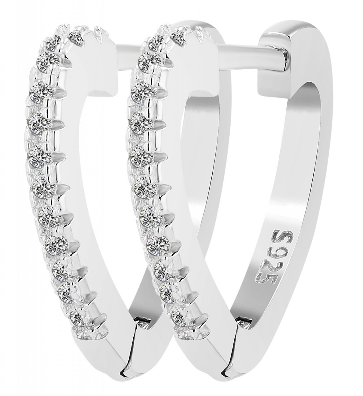 Adelia´s Paar Creolen »Damen Creolen aus 925 Sterling Silber und Zirkonia«