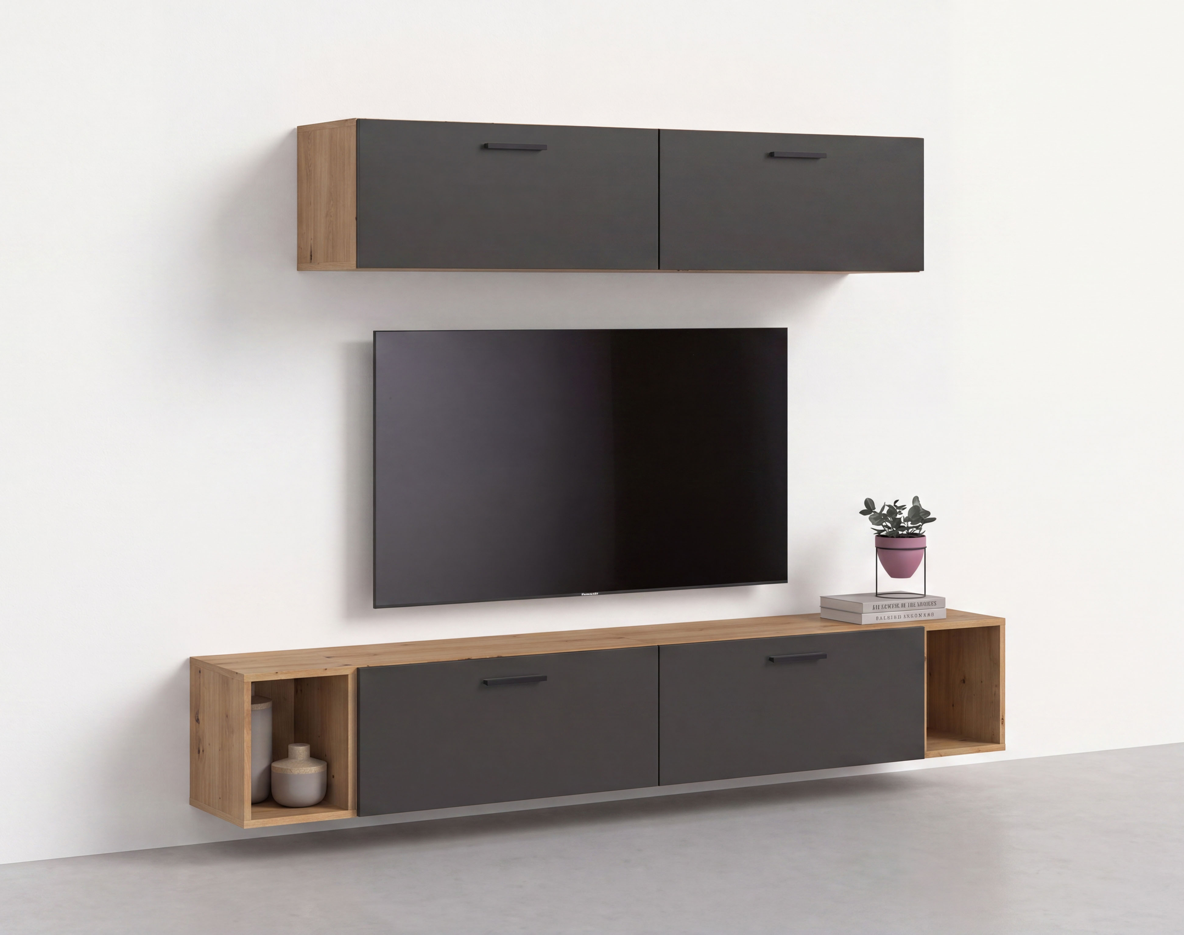 Home affaire Schrank-Set "ENESTE, 6-teilig, in verschiedenen Farben, individuell kombinierbar" verschiedenste Kombinationmöglichkeiten, stehend oder hängend, 2 Stk. tlg.