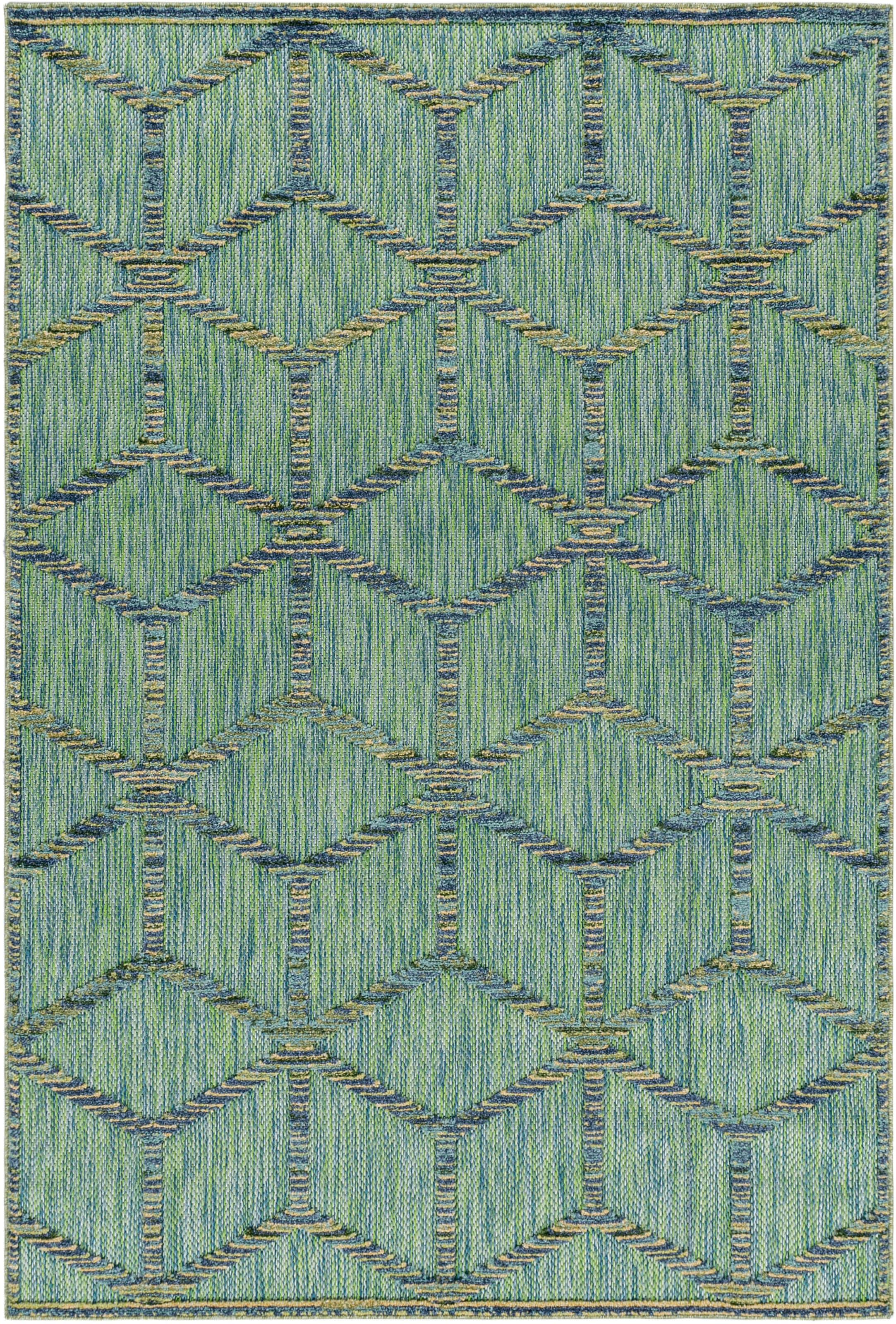 Ayyildiz Teppiche Teppich »BAHAMA 5151« rechteckig 8 mm Höhe Läufer, Flachflor mit Hoch-Tief-Struktur, In-und Outdoor geeignet