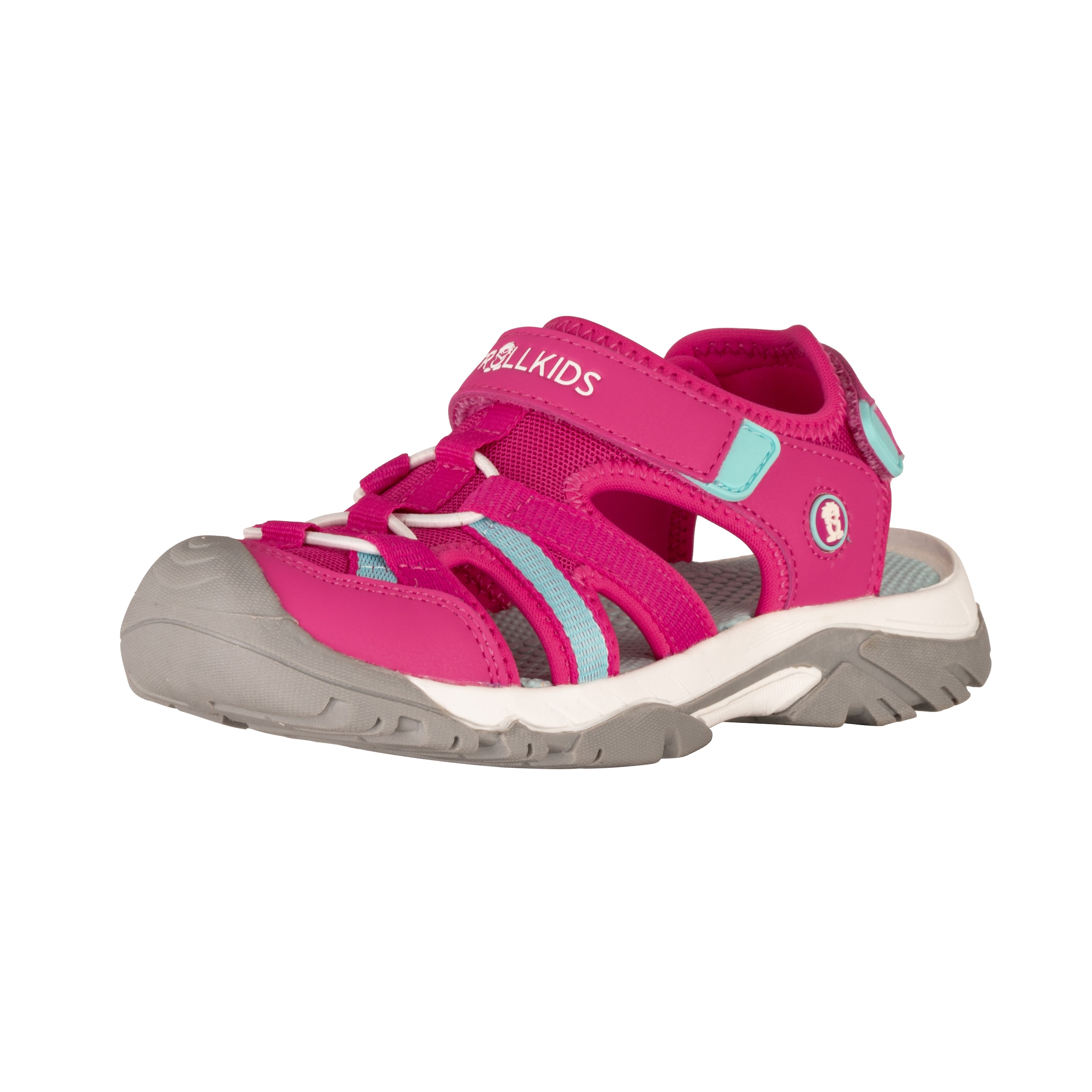 Sandale TROLLKIDS "KIDS STAVANGER SANDAL XT", Mädchen, Gr. 28, bright pink, schwarz mint, Synthetik, Schuhe Sandale