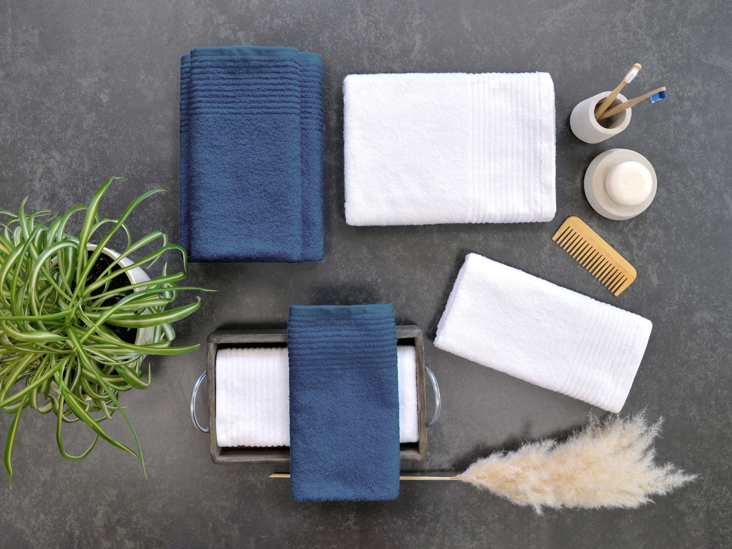 Dyckhoff Handtuch Set "Brillant" Set 6 Stk. Walkfrottee mit Streifenbordüre günstig online kaufen