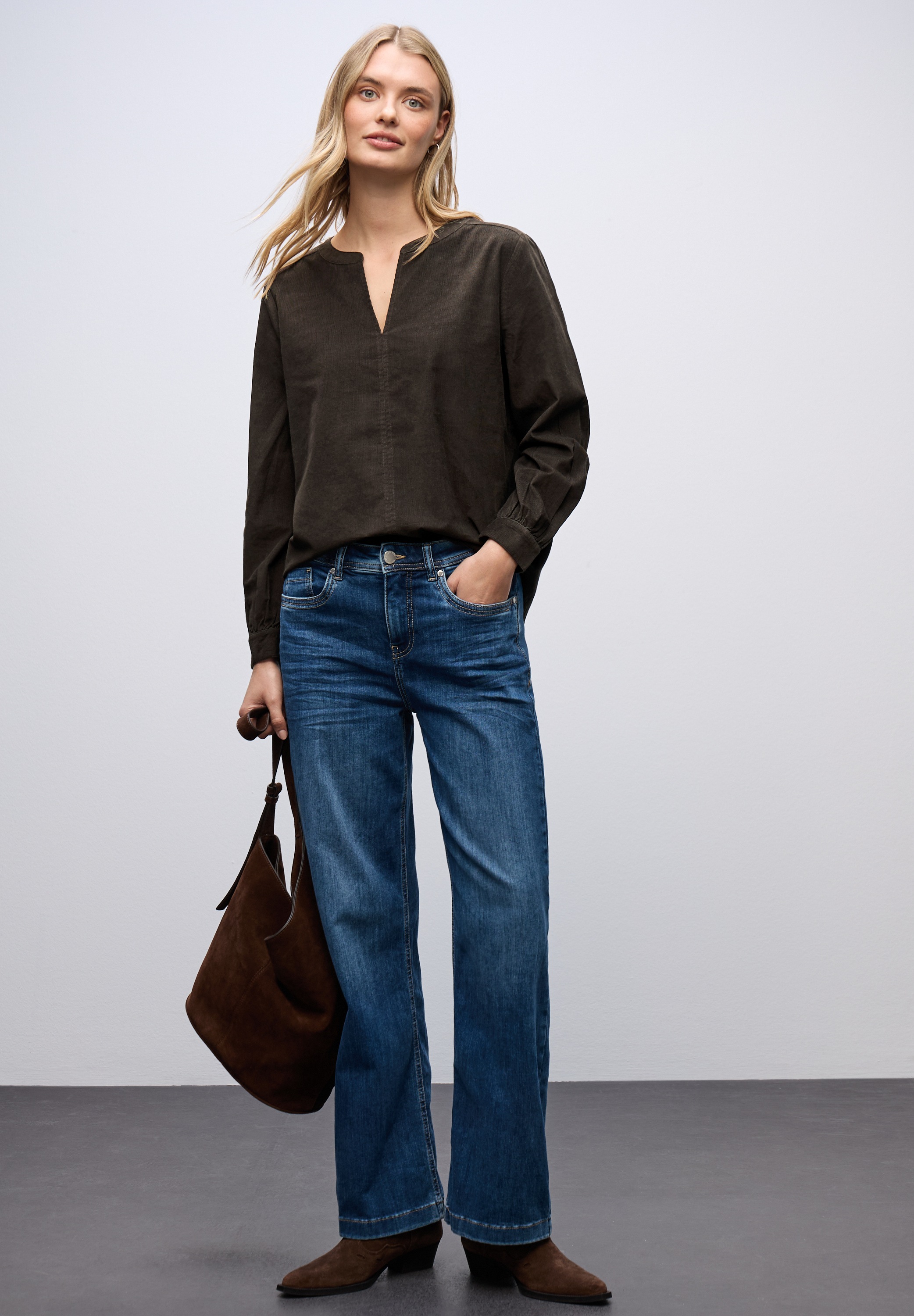 STREET ONE Langarmbluse in Cord-Optik günstig online kaufen