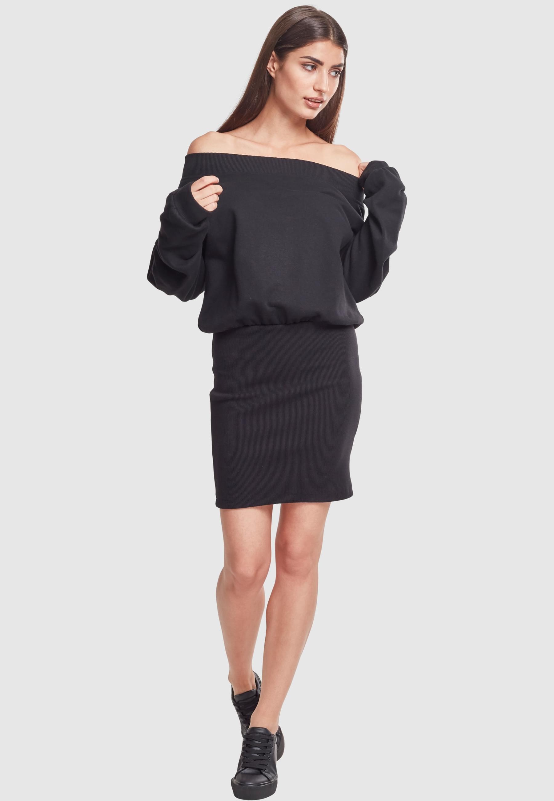URBAN CLASSICS Shirtkleid »Urban Classics Damen Ladies Sweat Off Shoulder Dress«, (1 tlg.)