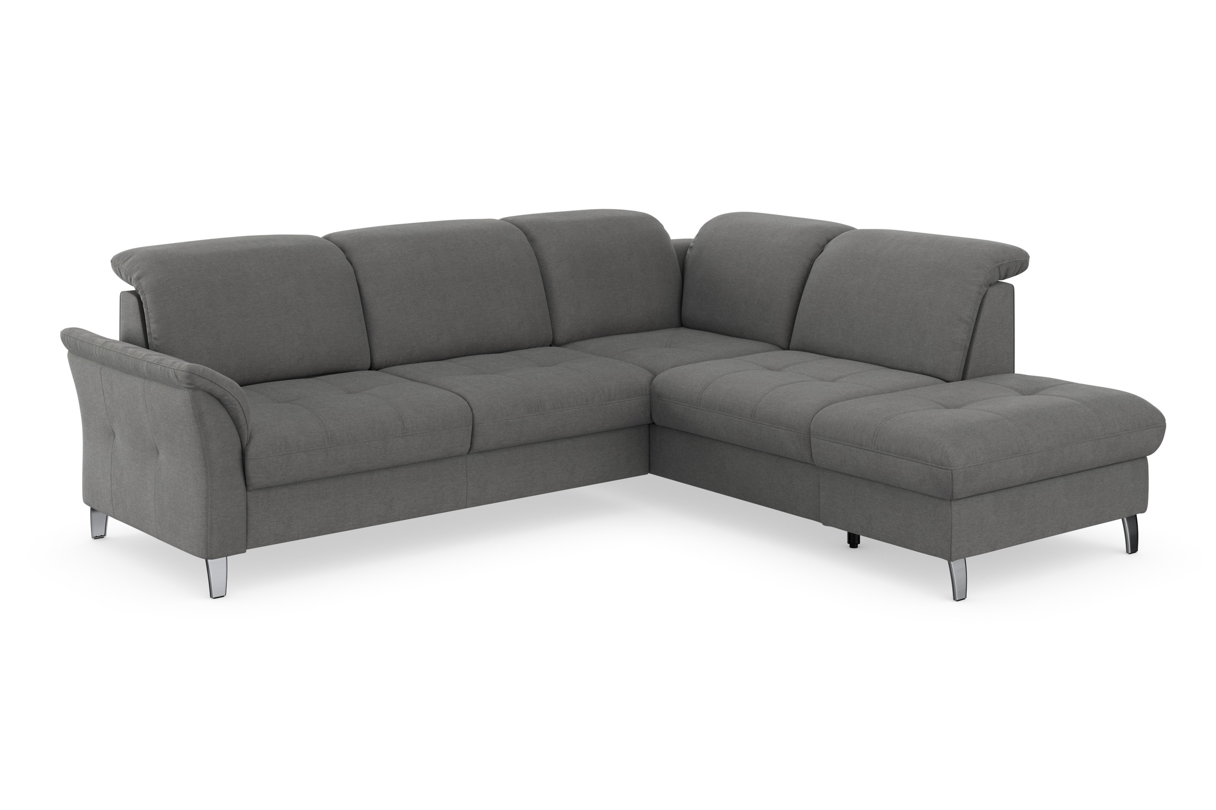 Ecksofa SIT & MORE "Maggiore L-Form", grau, B:261cm T:224cm, 98% Polyester, 2% Polyamid, Sofas, Ecksofa, wahlweise mit Kopfteilverstellung, Bettfunktion und Stauraum 9