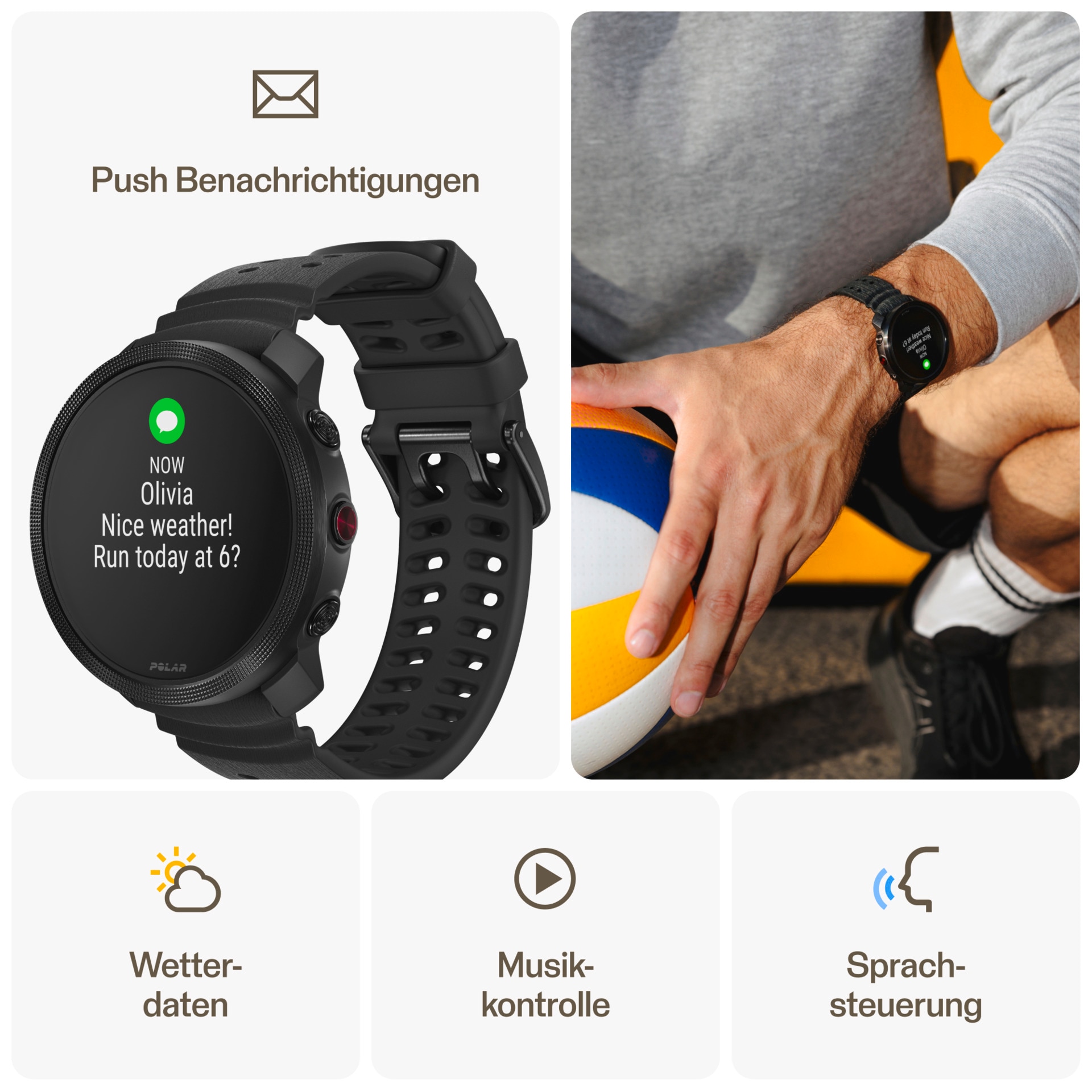 Polar Smartwatch »VANTAGE M3 S-L«, (3,3 cm / 1,28 Zoll), Proprietär, 32 GB,)