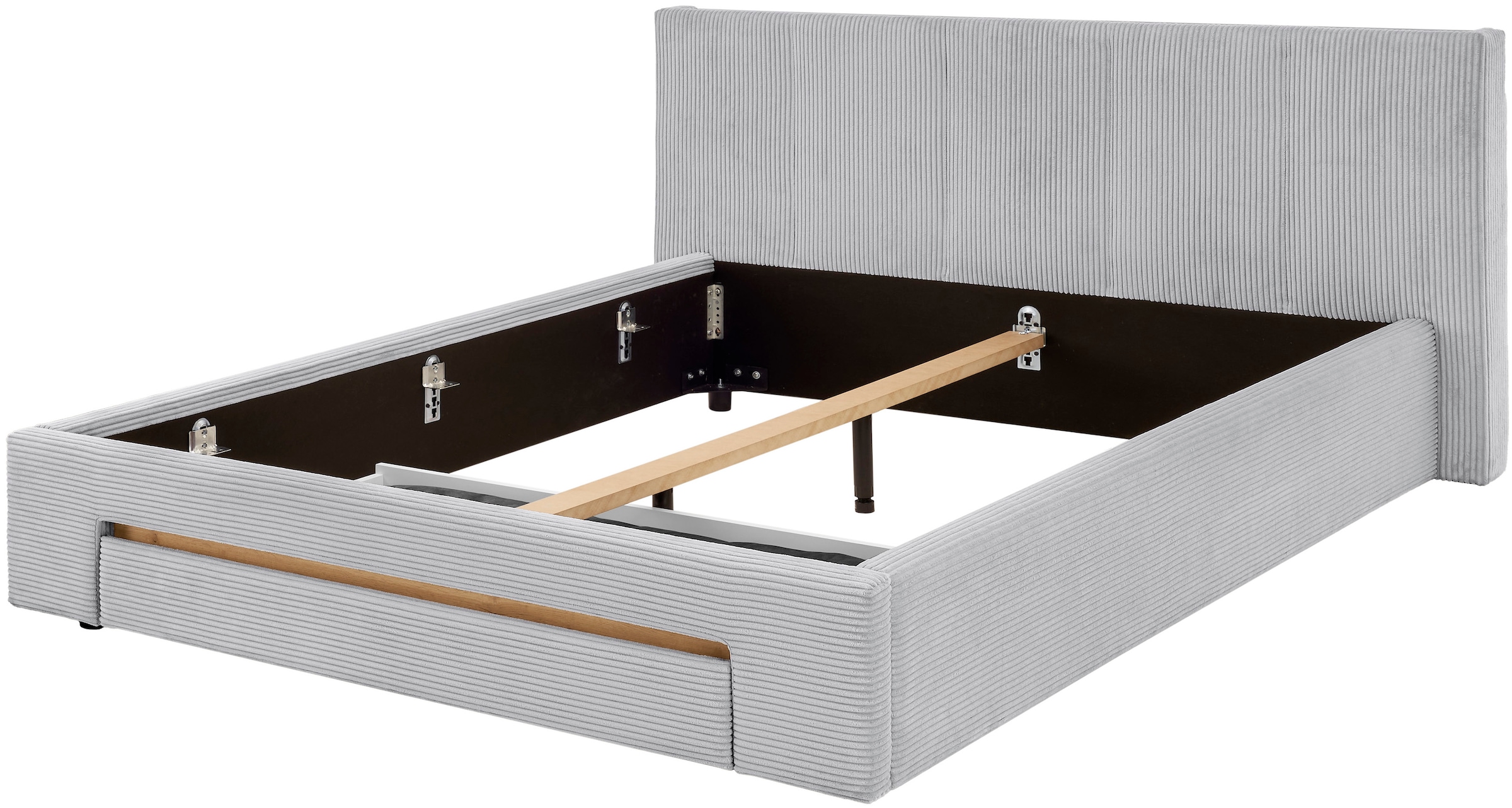 INOSIGN Polsterbett »CiTY/GiRON, Bettgestell mit Bettkasten, gepolstertes Stauraumbett«, mit Hundebett oder Stauraumschublade, Bezug Cord-oder Leinenoptik