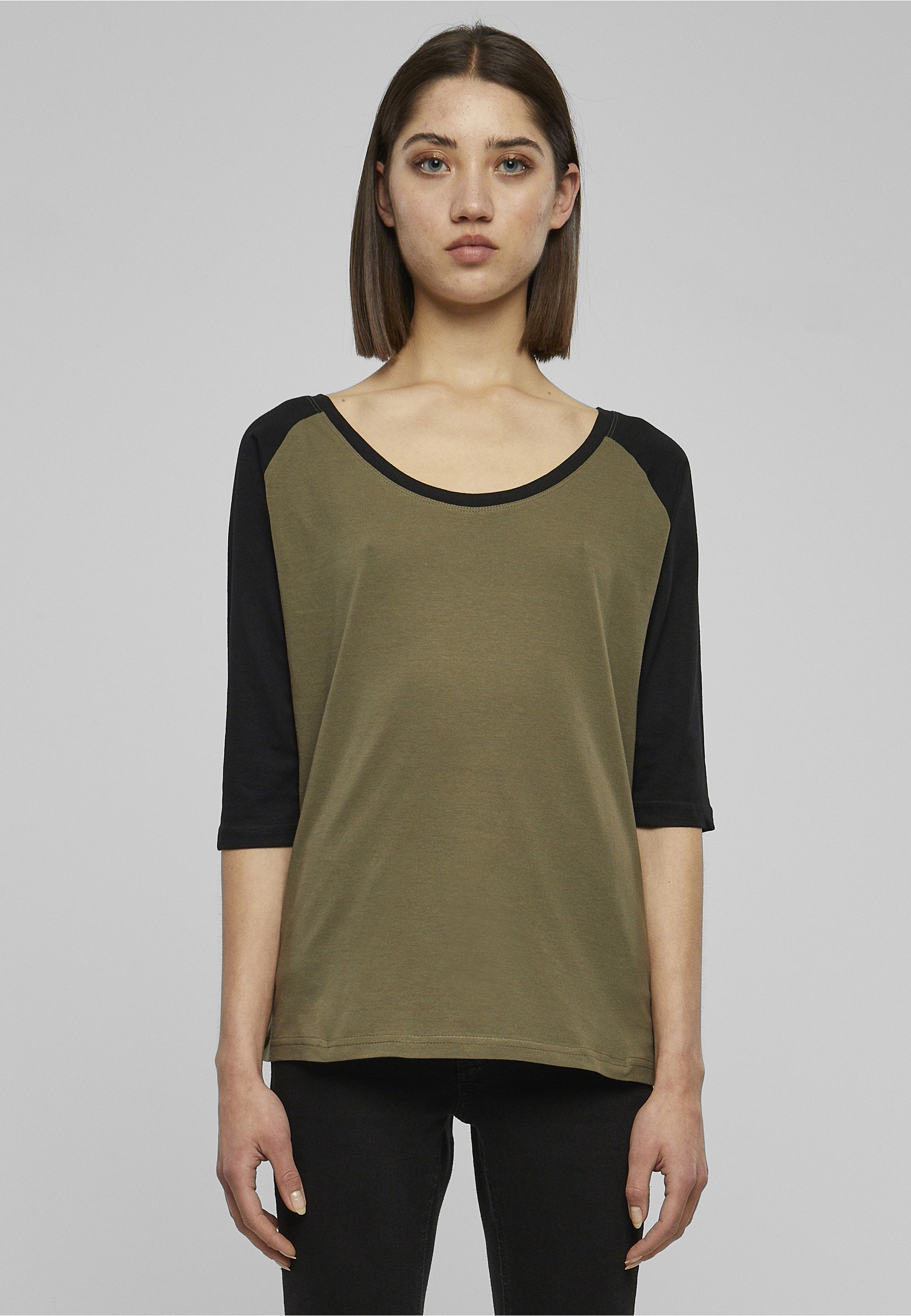 URBAN CLASSICS Kurzarmshirt »Urban Classics Damen Ladies 3/4 Contrast Raglan Tee« 1 Stk.