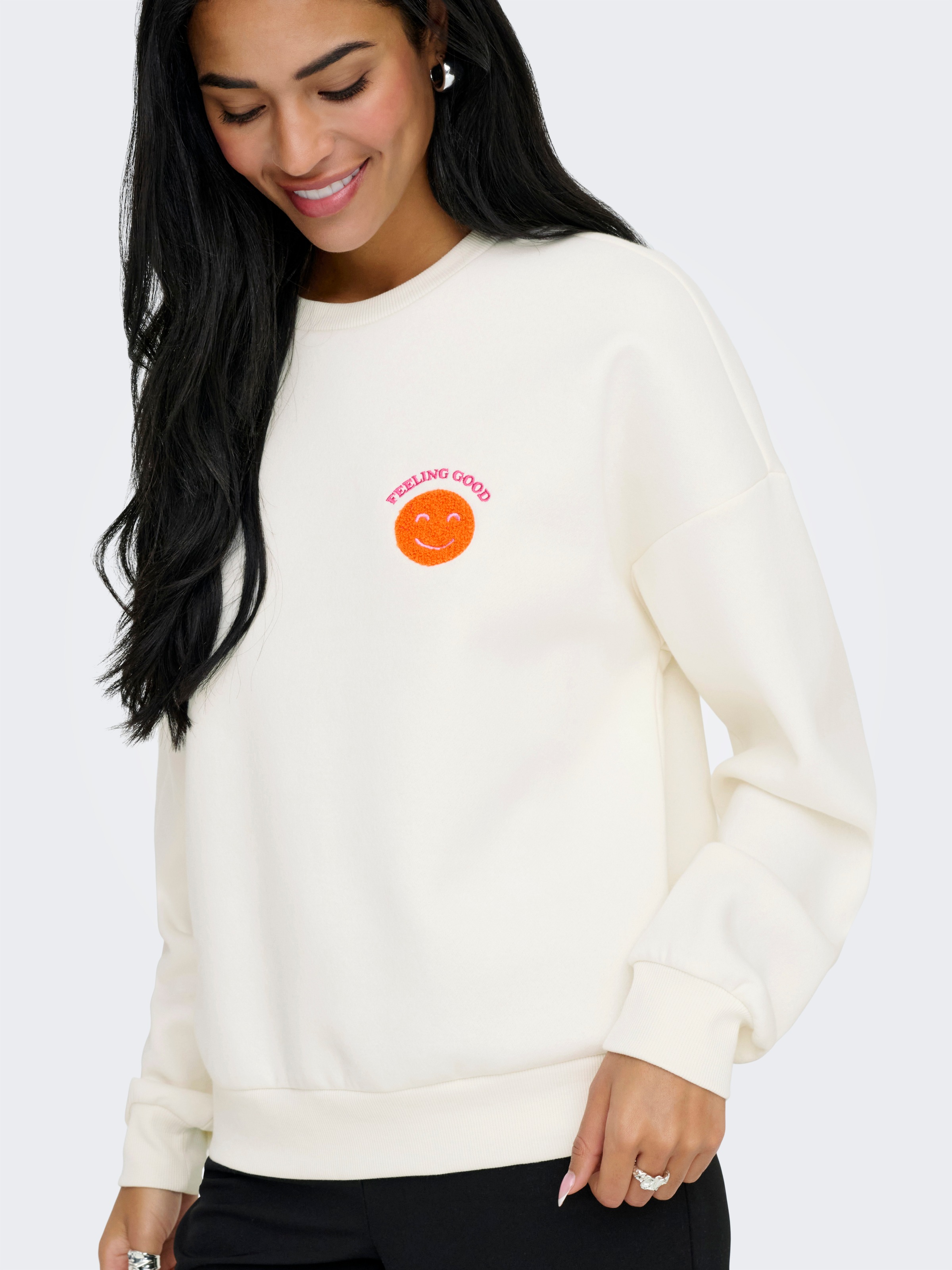 ONLY Sweatshirt "ONLDAZE L/S O-NECK TERRY PRINT CS SWT", mit Print auf der günstig online kaufen
