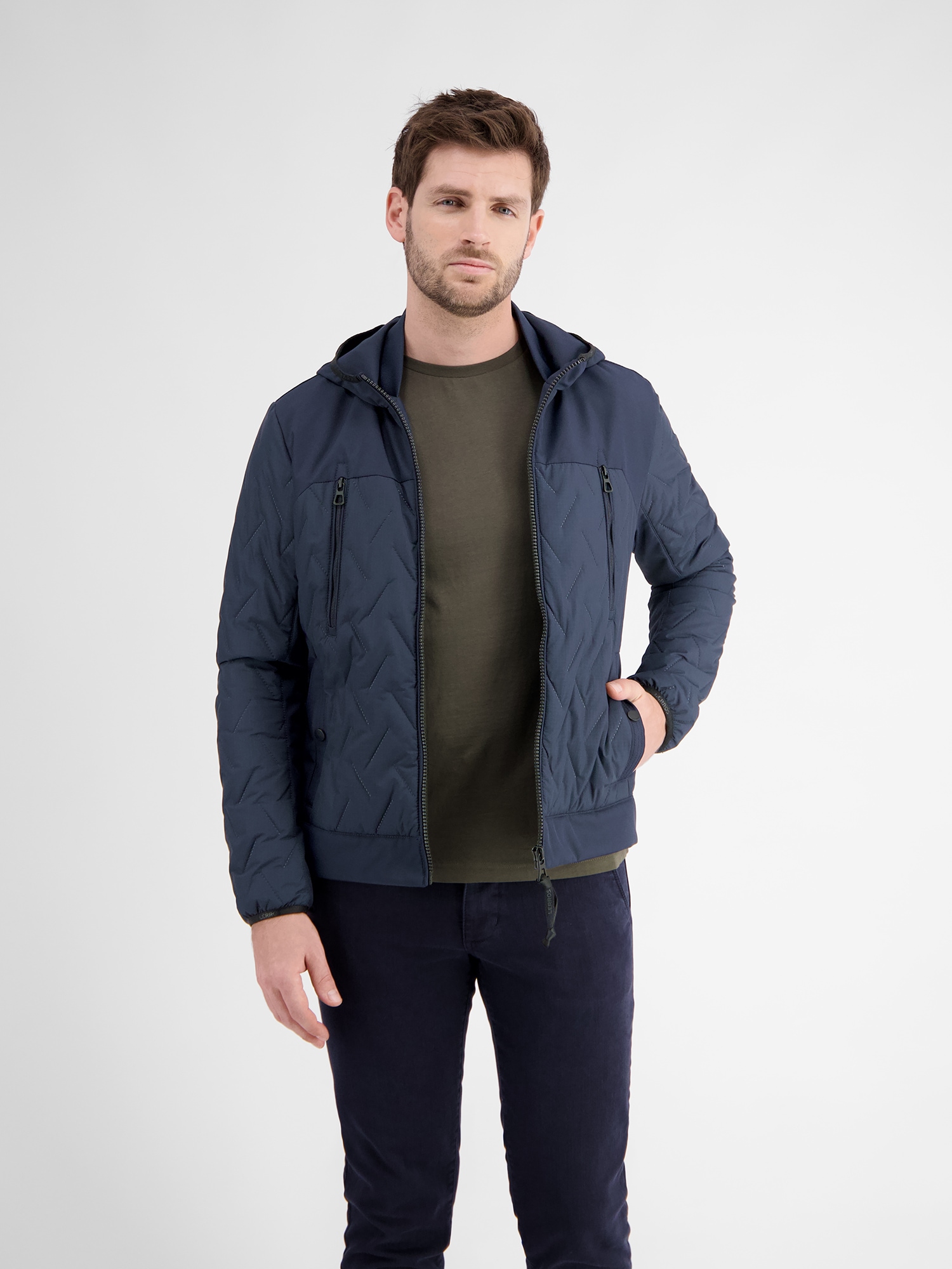 LERROS Steppjacke »LERROS Herren Steppjacke mit Kapuze« mit Kapuze Wasser- und windabweisend