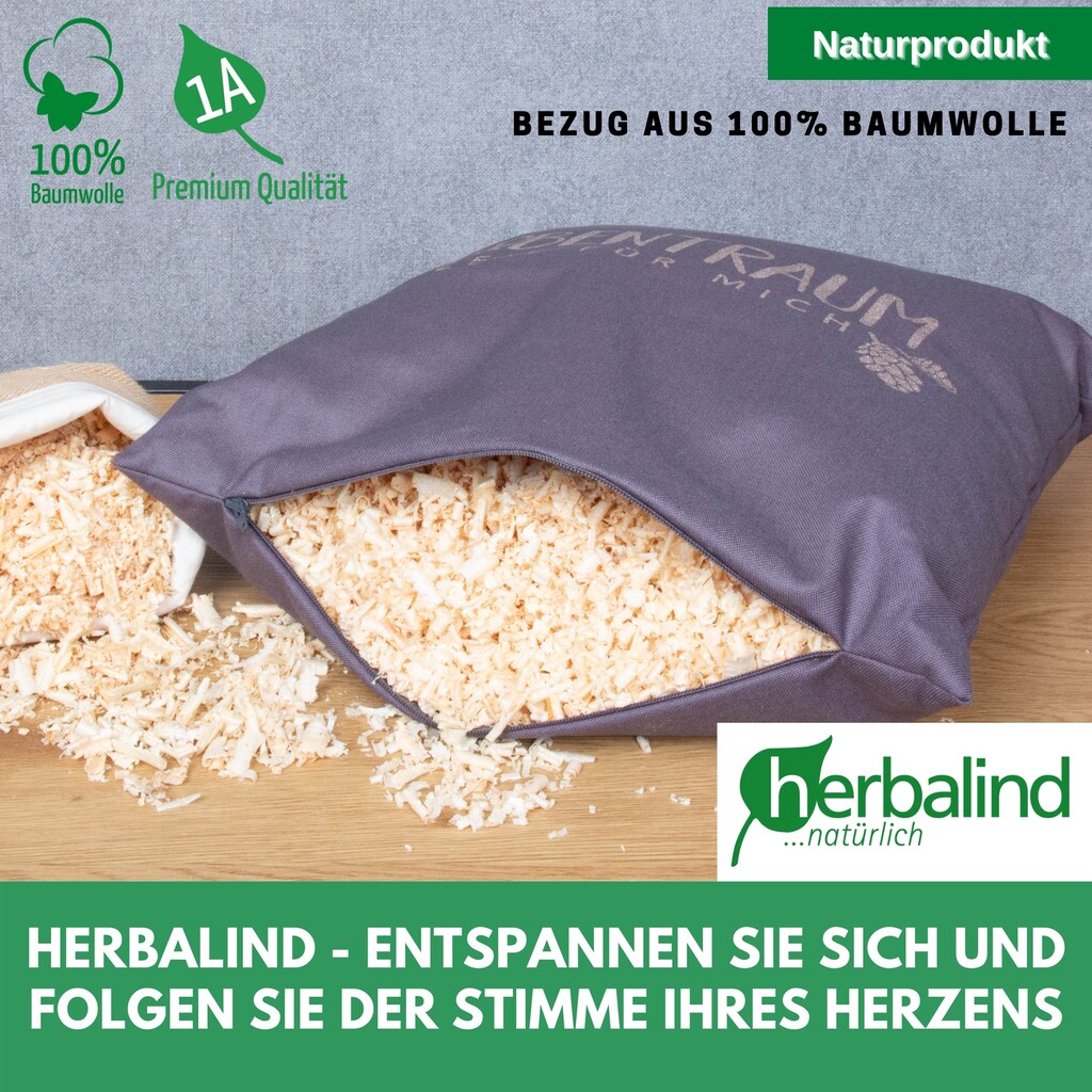 herbalind Zirbenkissen »Zirbentraum in Anthrazit/Roségold 30x20 mit Reißverschluss - Gefüllt«, (1 tlg.)