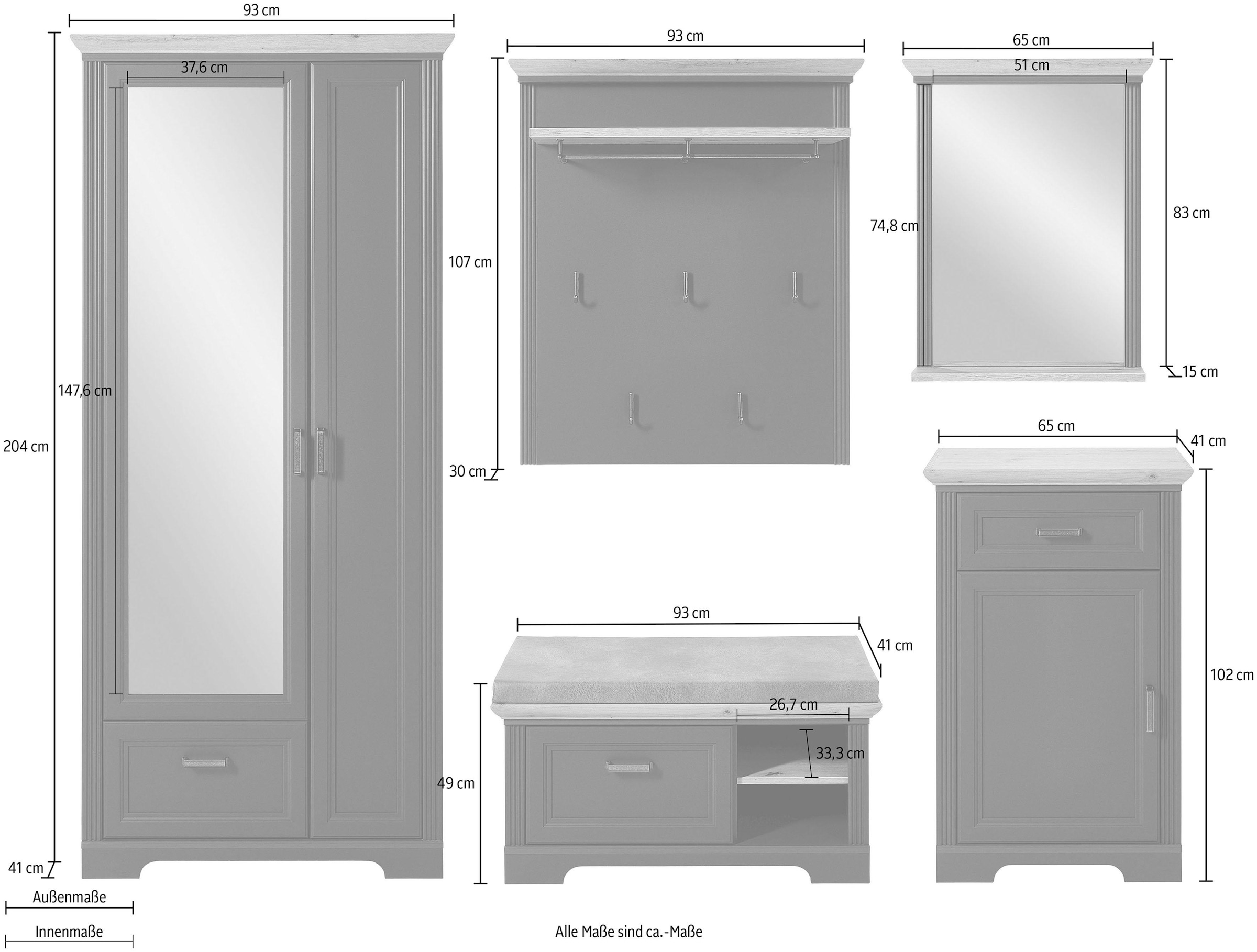 Innostyle Garderoben-Set »Jasmin«, (Set, 5 St.)