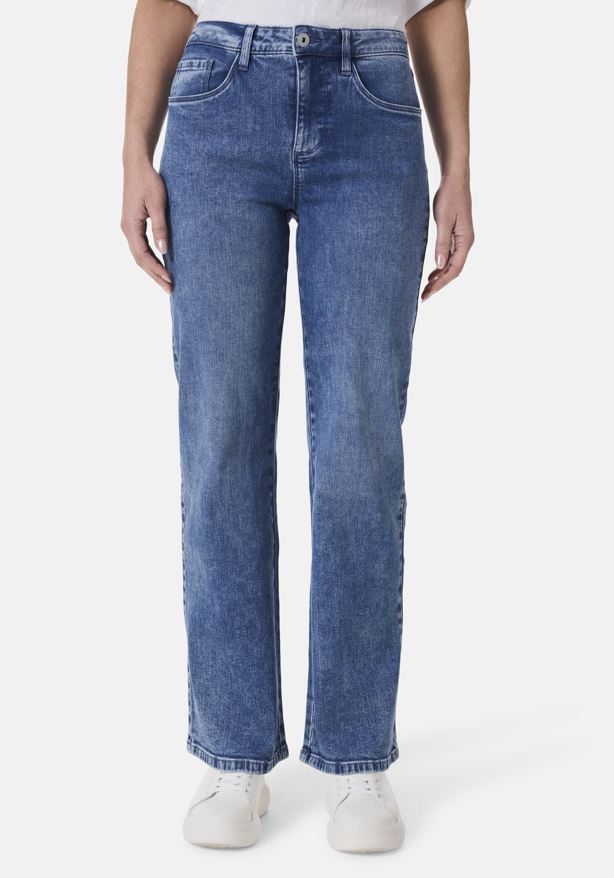 STOOKER WOMEN Weite Jeans "Mary Stretch Wide leg fit" Wide Leg Fit Casual Clean Wash Jersey für Damen