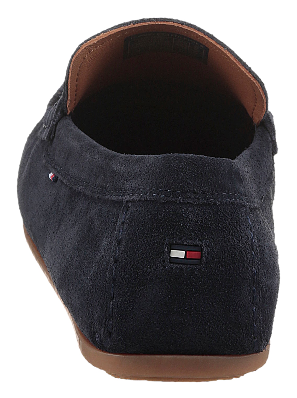 Tommy Hilfiger Slipper »CASUAL HILFIGER SUEDE DRIVER«, Loafer, Businessschuh, Mokassin mit Zierriegel, schmale Form
