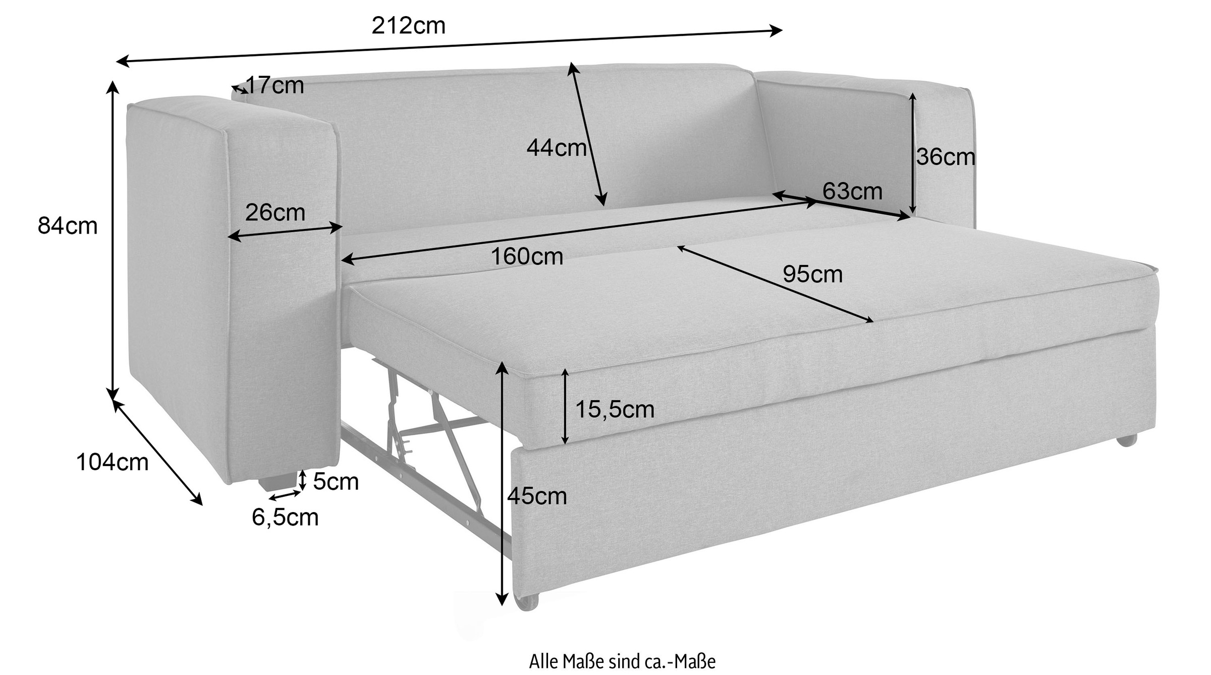 Guido Maria Kretschmer Home&Living Schlafsofa »Asmund, Design-Schlafsofa, komfortable Bedienung,«, perfekter Sitzkomfort, Liegefläche 160/200 cm