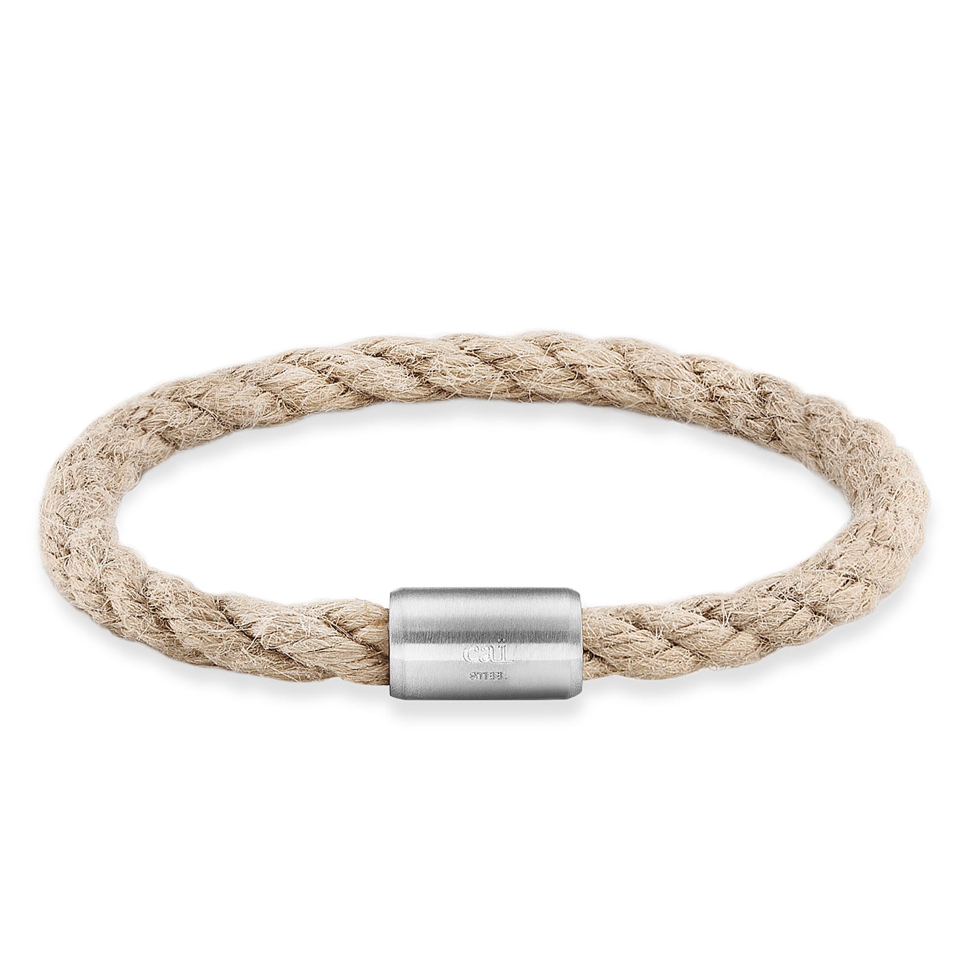 CAÏ Armband »Edelstahl Textilband creme 23cm«