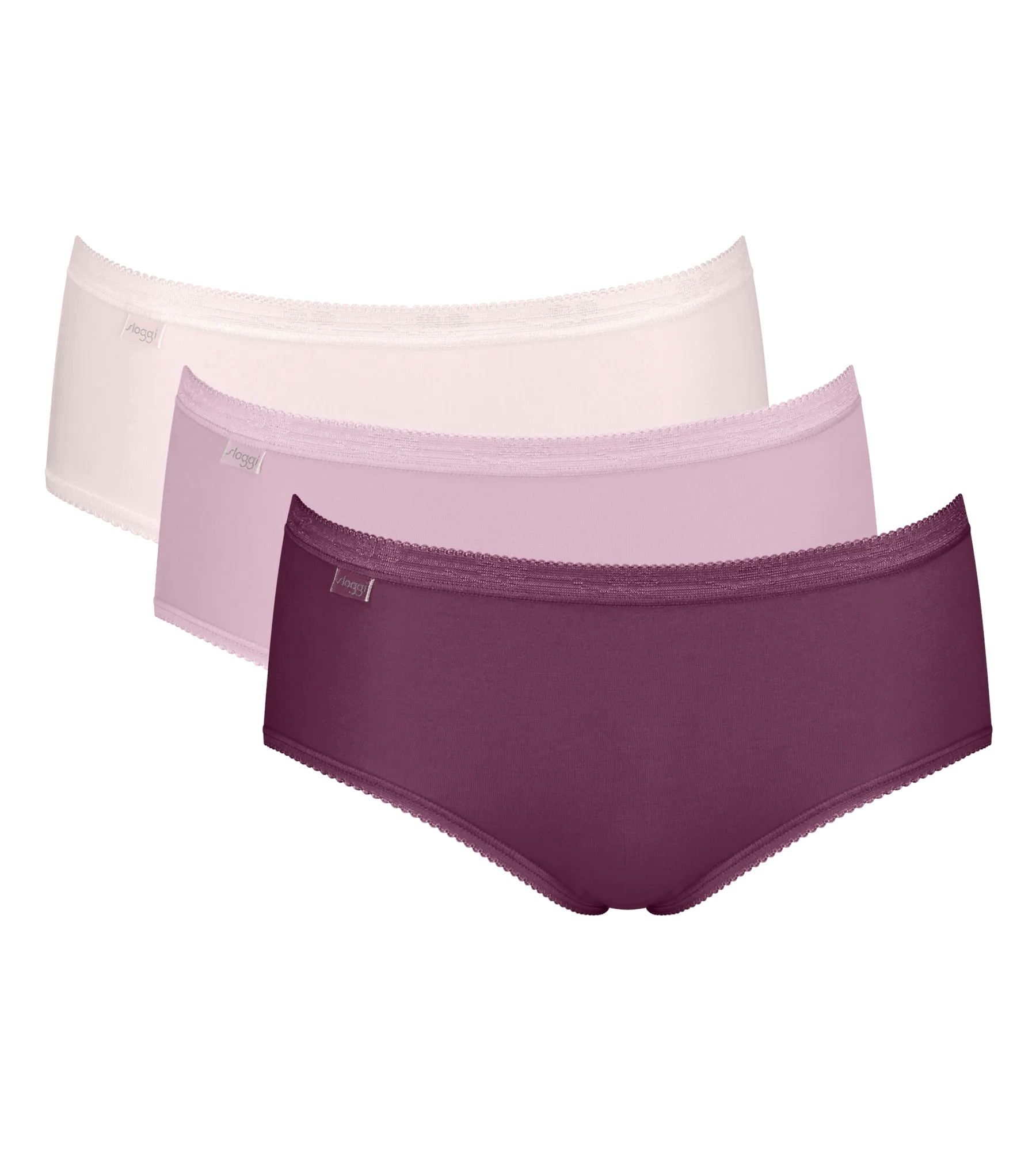 sloggi Midislip "Basic+ Midi" perfekter Sitz, besonders weiche Nähte, Cotton-Mix, Multipack