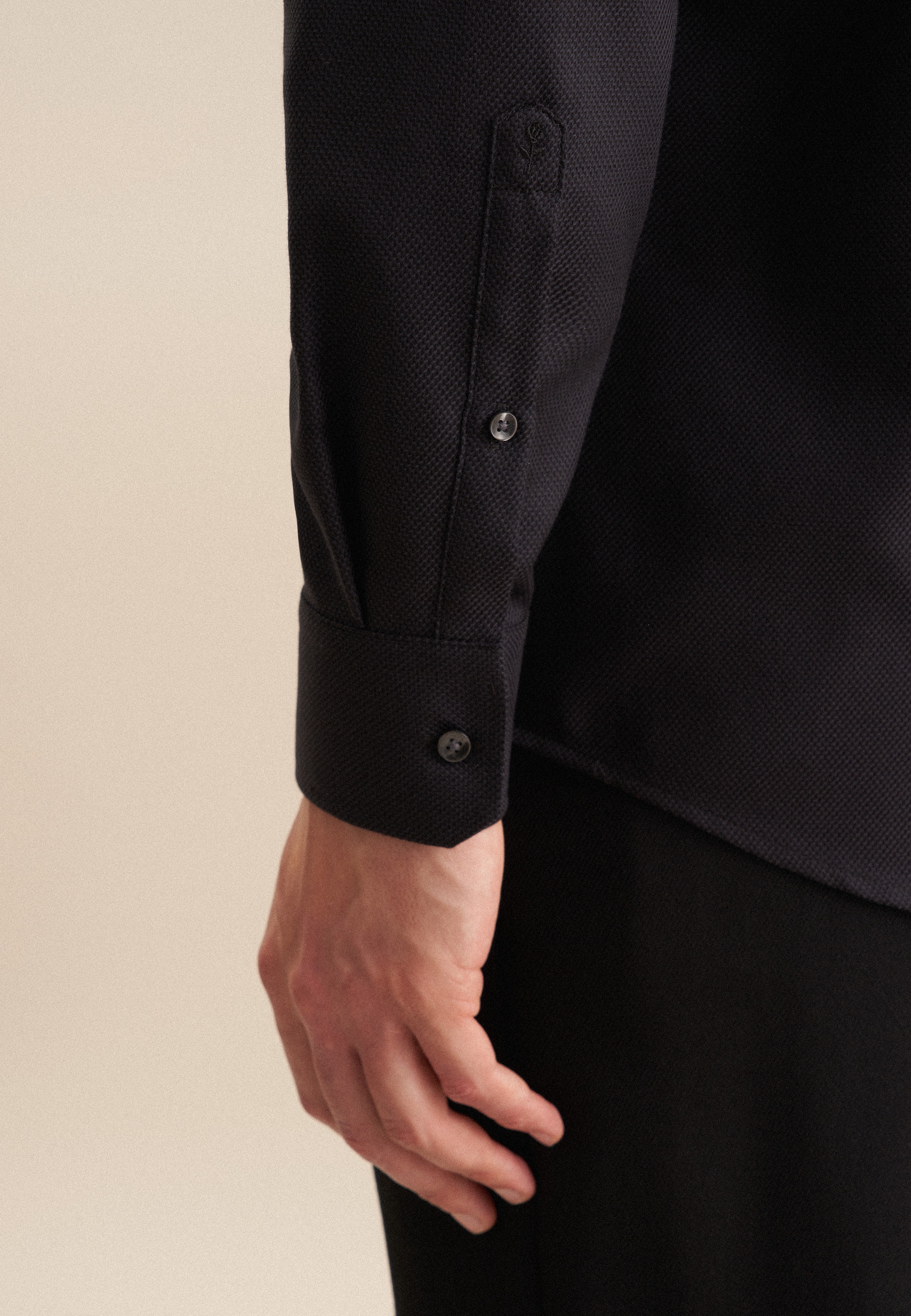 seidensticker Businesshemd »Schwarze Rose«, Regular 1/1 Kentkragen Struktur