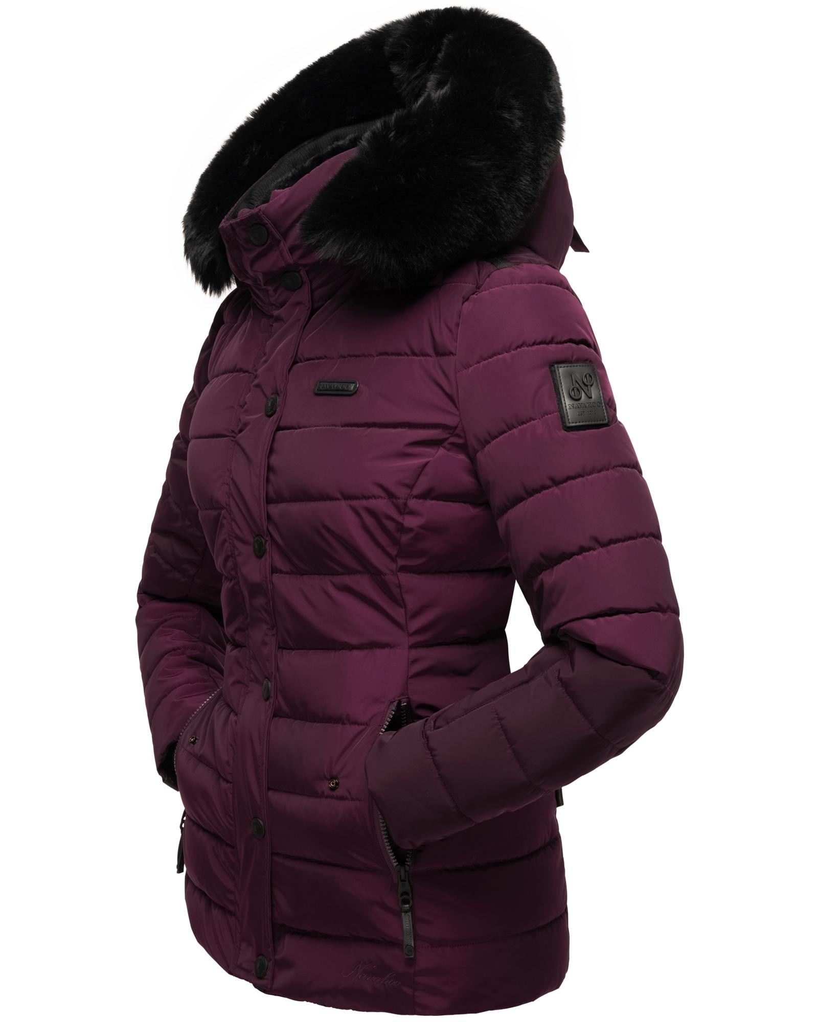 Navahoo Steppjacke »Milianaa«, mit Kapuze, Edle Winterjacke mit weicher Kunstfell-Kapuze