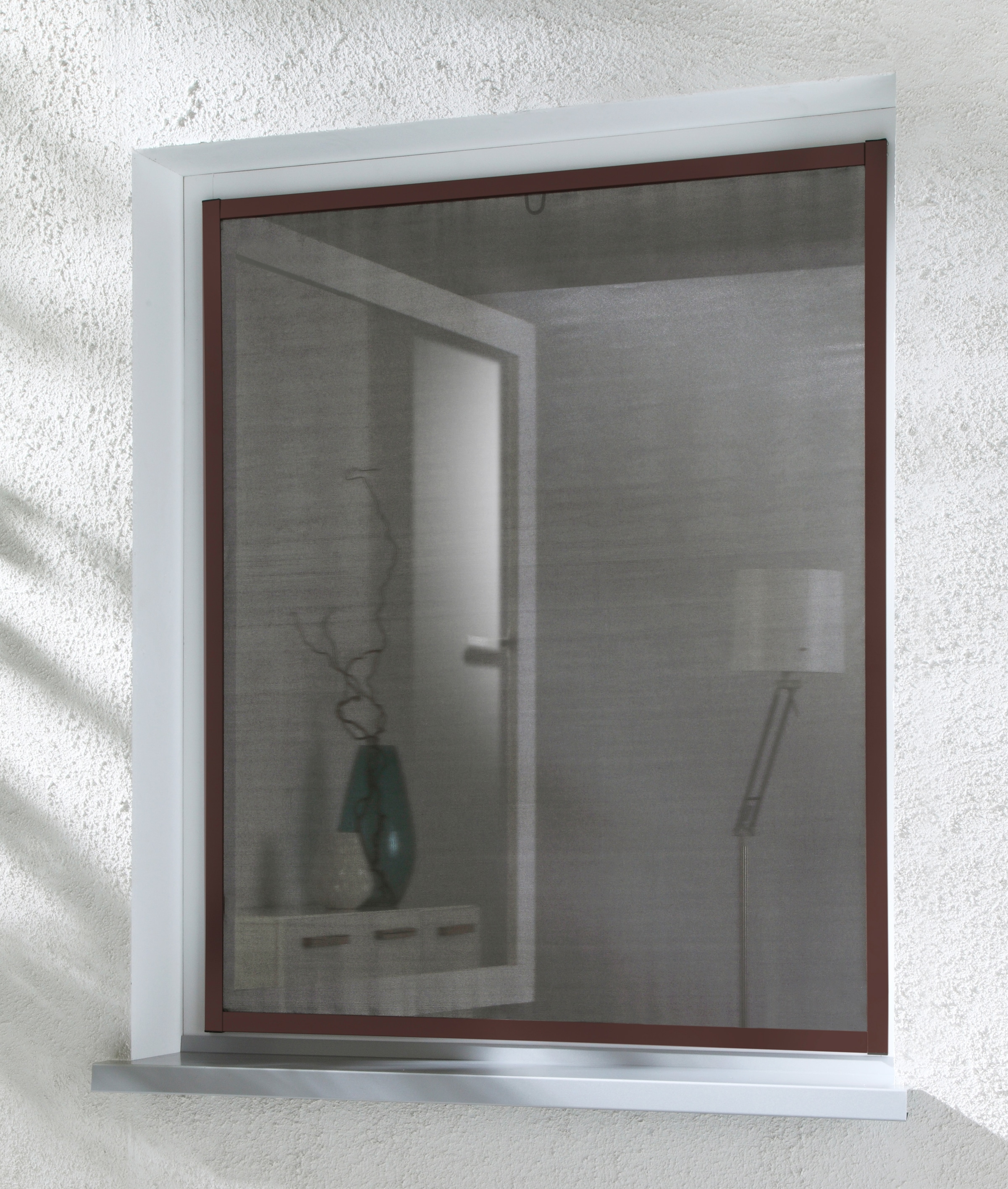 hecht international Insektenschutz-Fensterrahmen »MASTER SLIM POLLE«, braun/anthrazit, BxH: 100x120 cm