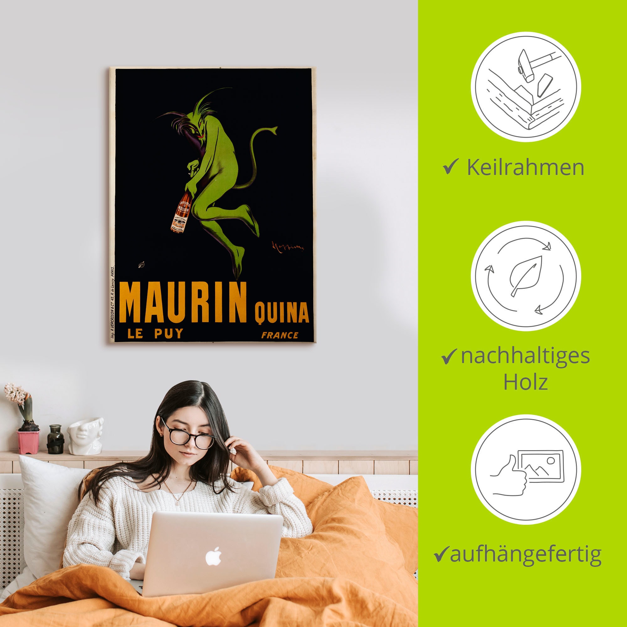 Artland Leinwandbild »Maurin Quina. Um 1922« Schilder 1 Stk. tlg. auf Holzrahmen gespannt