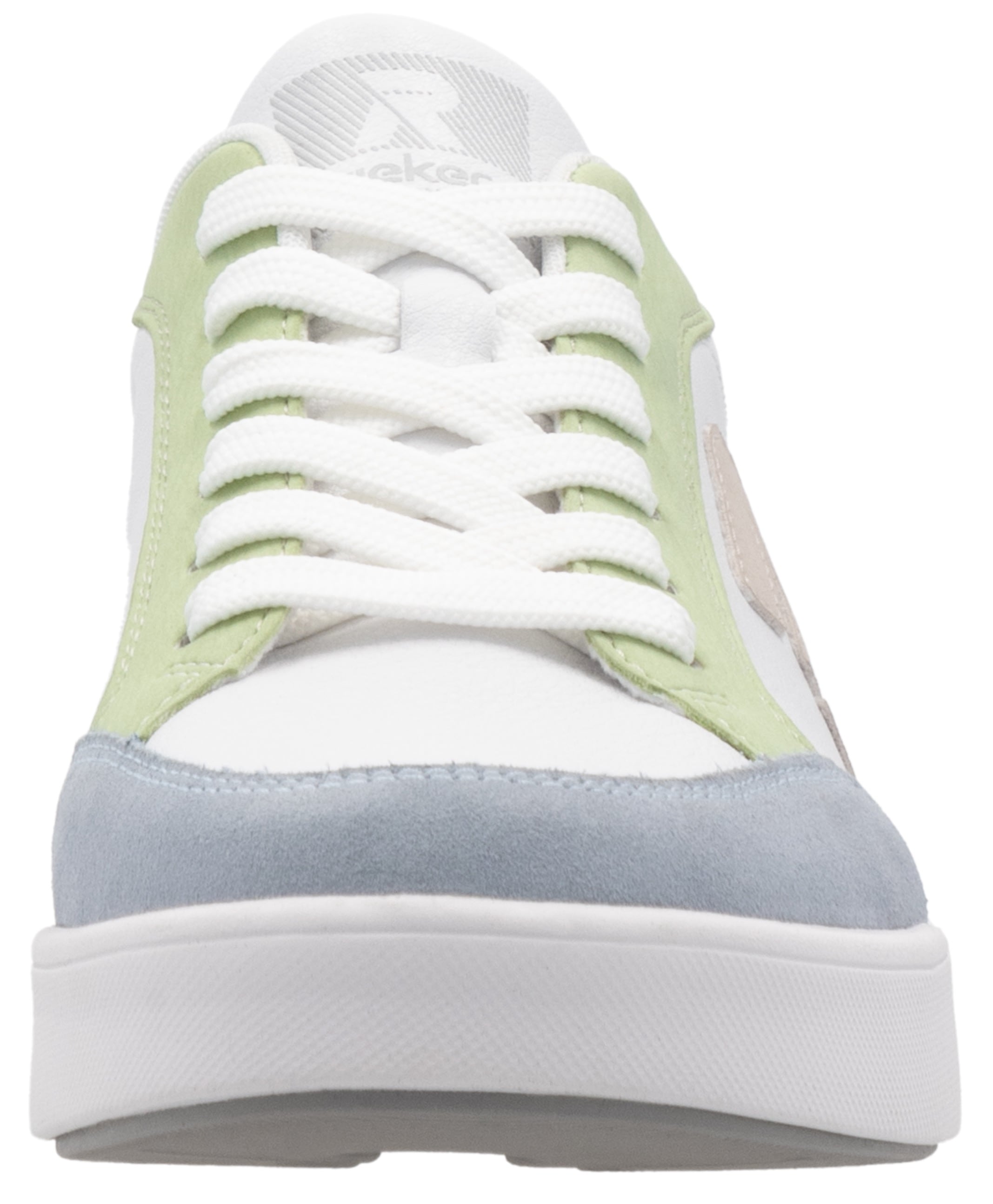 RIEKER Sport Plateausneaker, Schnürschuh, Halbschuh, Freizeitschuh mit pastellfarbenen Akzenten