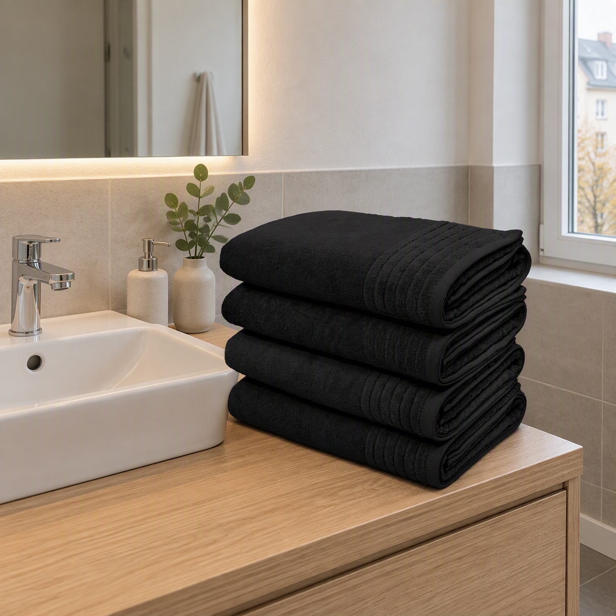 OTTO home Duschtücher »Sanremo Premium, Premium Handtücher, 600 gr/m², 70x140cm« mit Bordüre, flauschig & weich, dicke Qualität, 5 Jahre Garantie