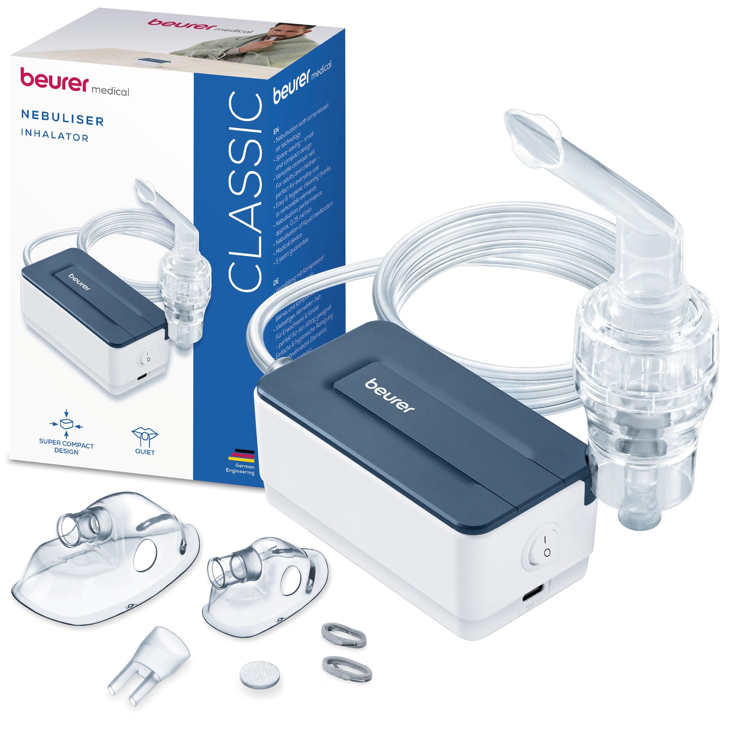 BEURER Inhalationsgerät »IH 15 Inhalator zur Behandlung der oberen und unteren Atemwege« Anwendung bei Erkältung, Asthma, und Atemwegserkrankungen