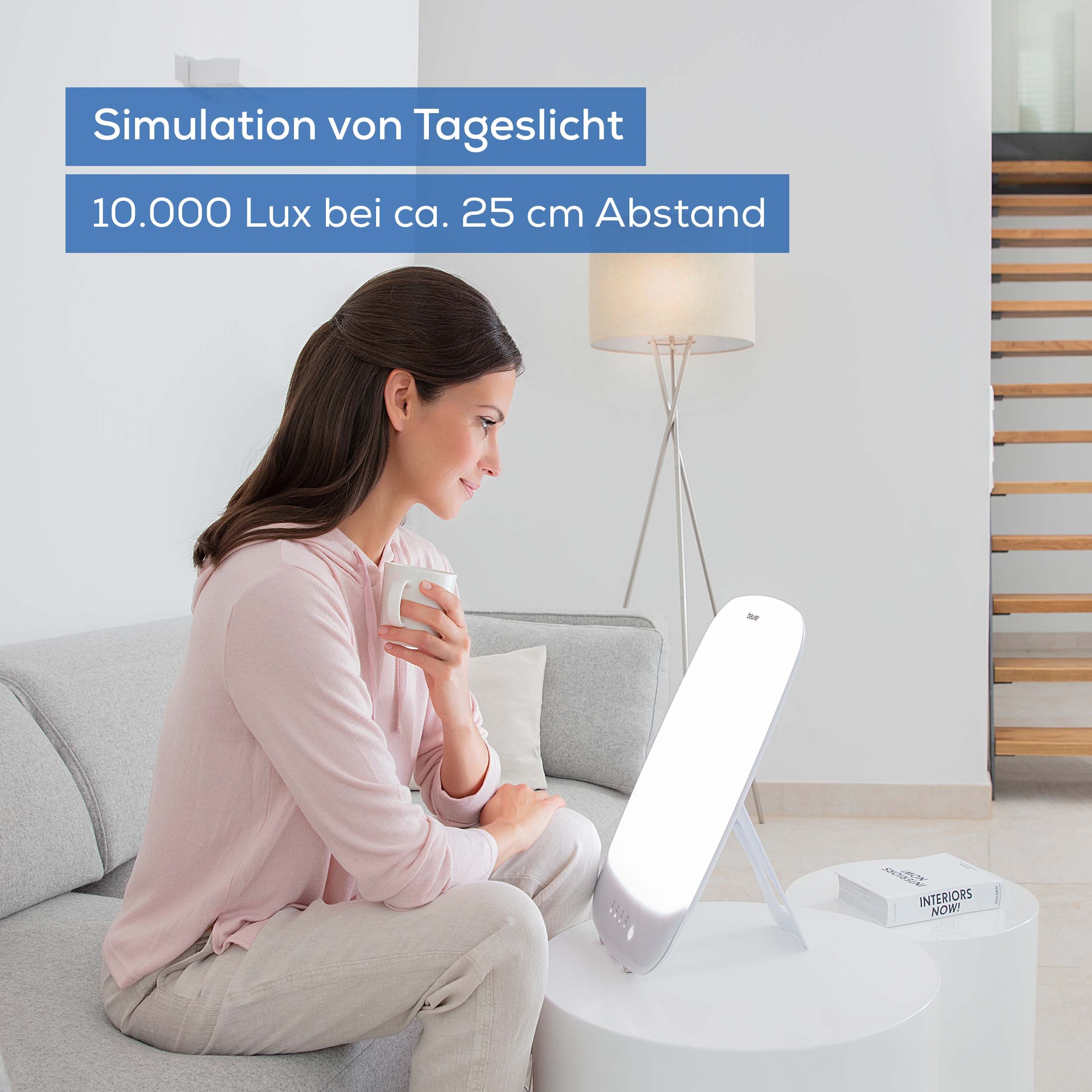 BEURER Tageslichtlampe »TL 85 zur Anwendung bei Lichtmangelerscheinungen in dunklen Monaten«, 10.000 Lux Lichtstärke, Medizinprodukt, gleichmäßige Ausleuchtung