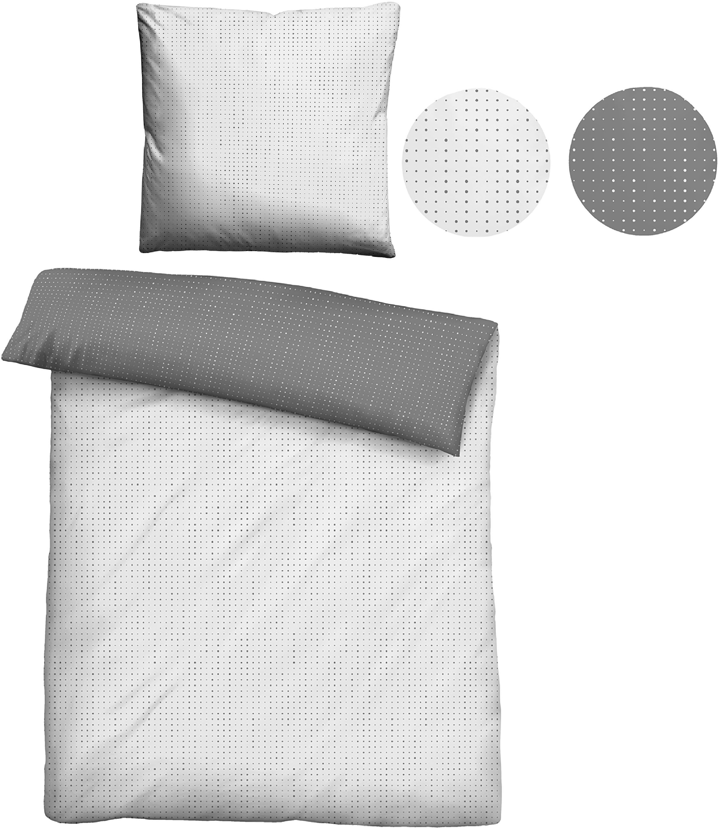 Biberna Wendebettwäsche »Combinate in Gr. 135x200, 155x220 oder 200x200 cm«, Bettwäsche aus Baumwolle, zeitlose Bettwäsche mit Wendeoptik