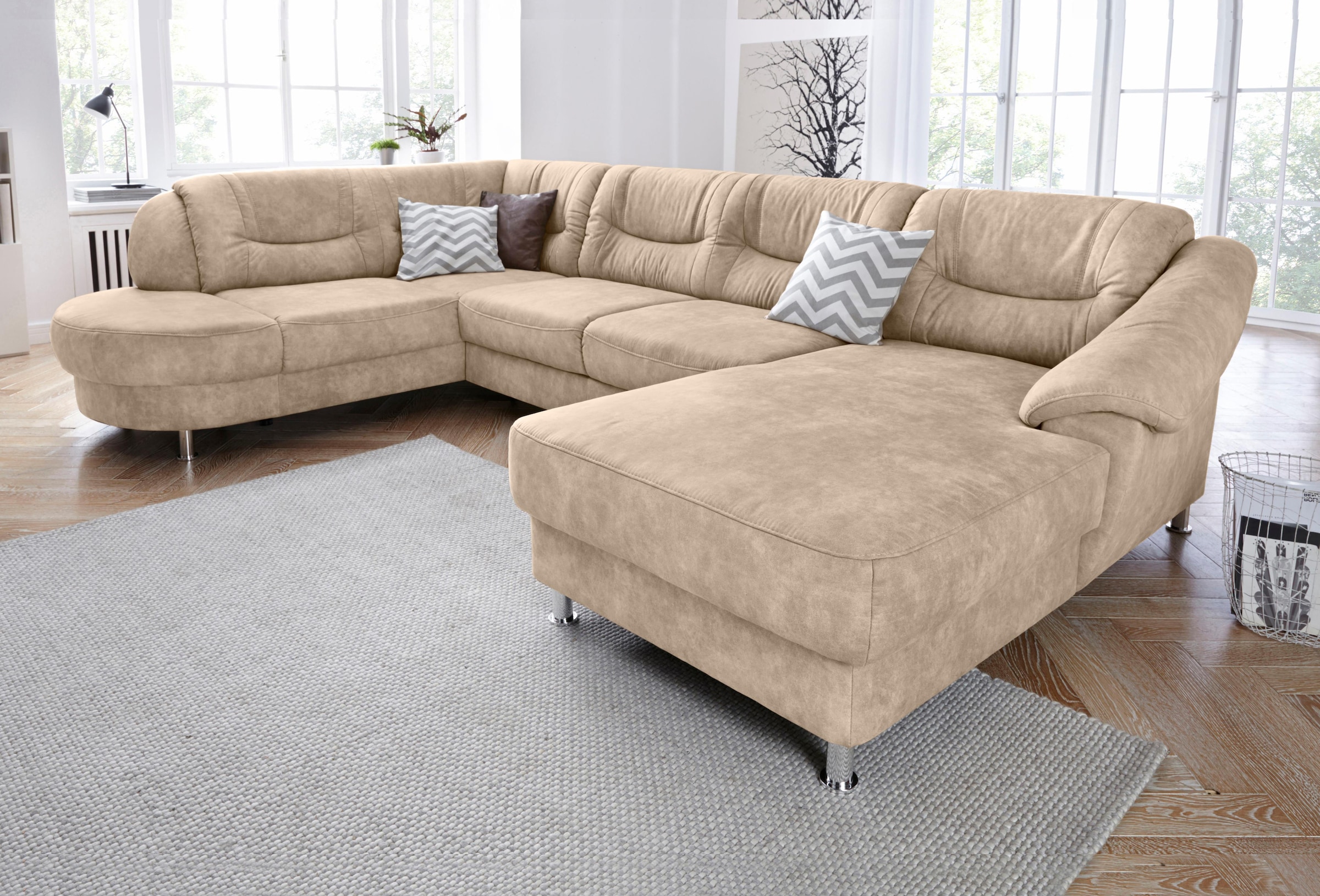 sit&more Wohnlandschaft "Salsa U-Form" mit Federkern, wahlweise mit Schlaffunktion