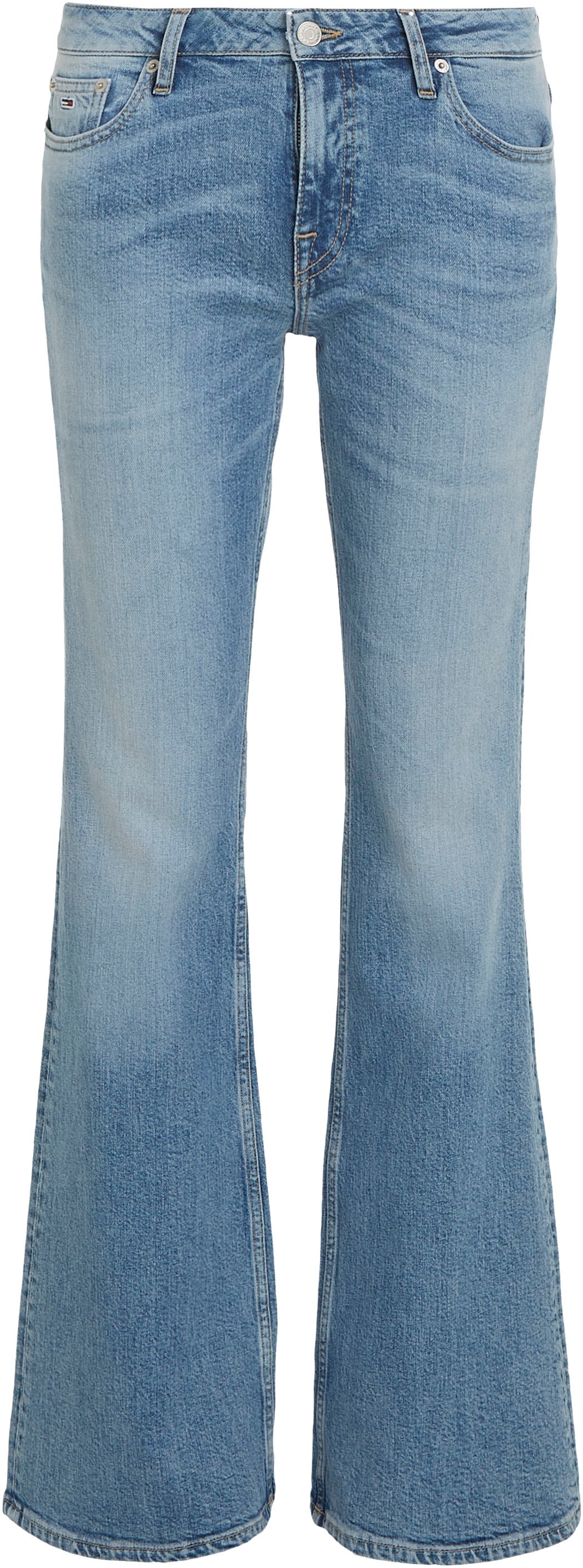 Tommy Jeans Bequeme Jeans »Sophie Low Wais Flare Wide«, mit Ledermarkenlabel