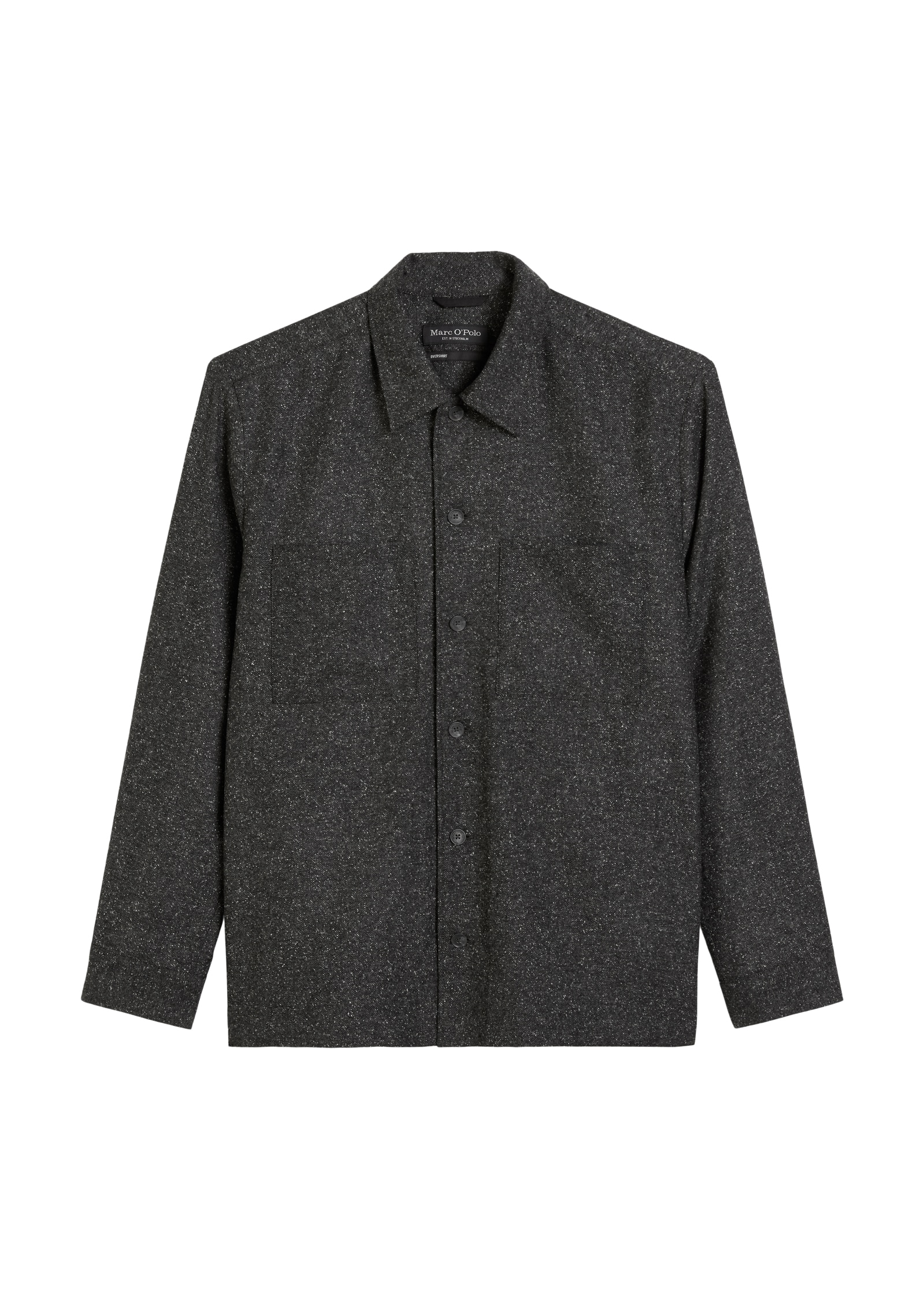 Marc O'Polo Hemdjacke, Overshirt aus Woll-Mix, lockere Form, melierte Struktur
