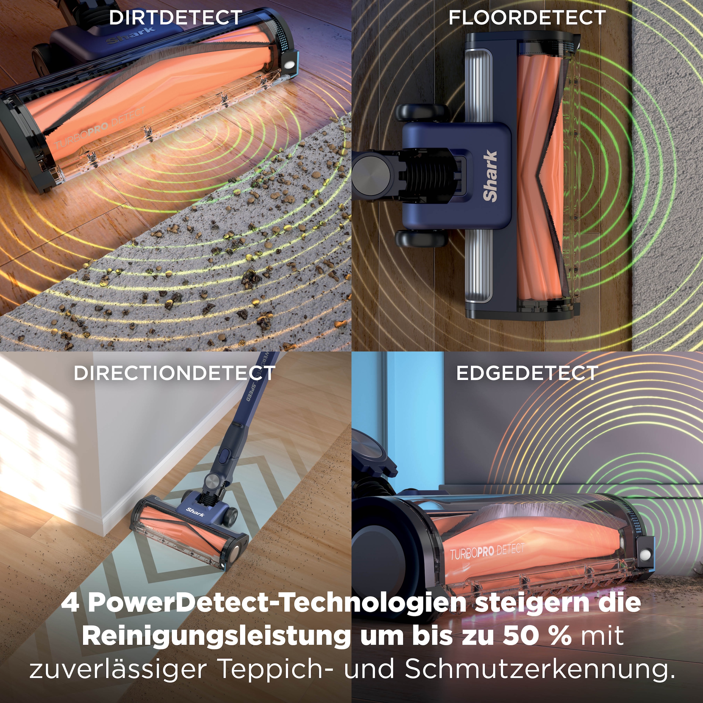 Shark Akku-Hand-und Stielstaubsauger »Shark PowerDetect Speed IA1241EU« 4 PowerDetect-Technologien, Reveal-Technologie