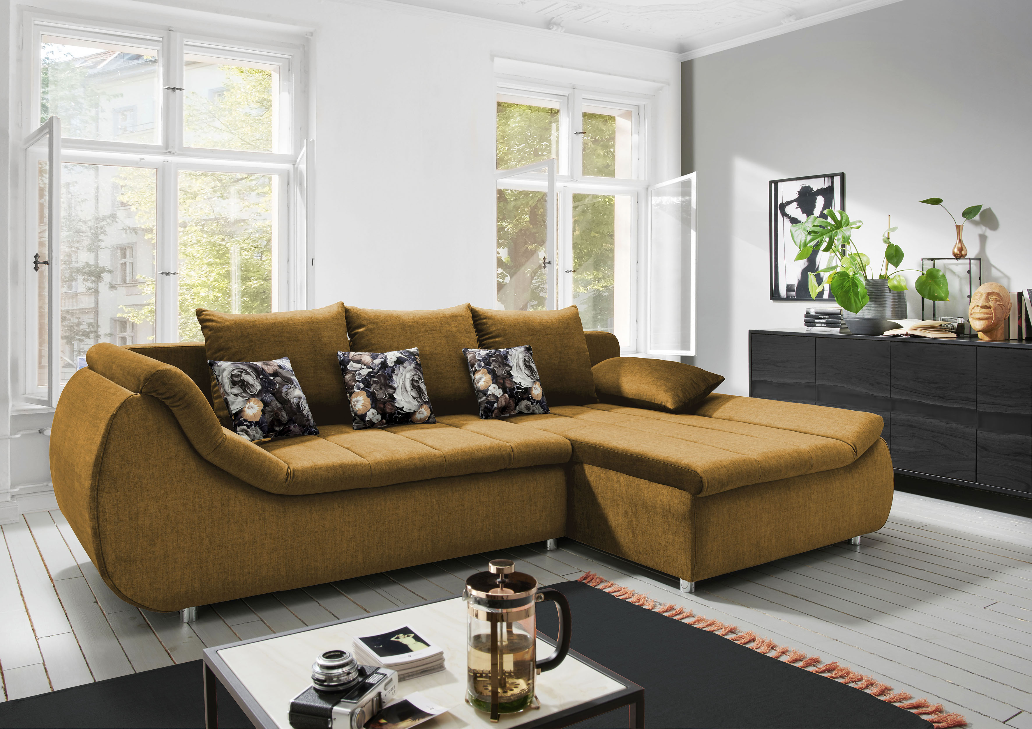 Home affaire Ecksofa "Imola elegant, Breite 270cm, moderne Sitzsteppung, bequem, L-Form" auch mit Bettfunktion und Bettkasten
