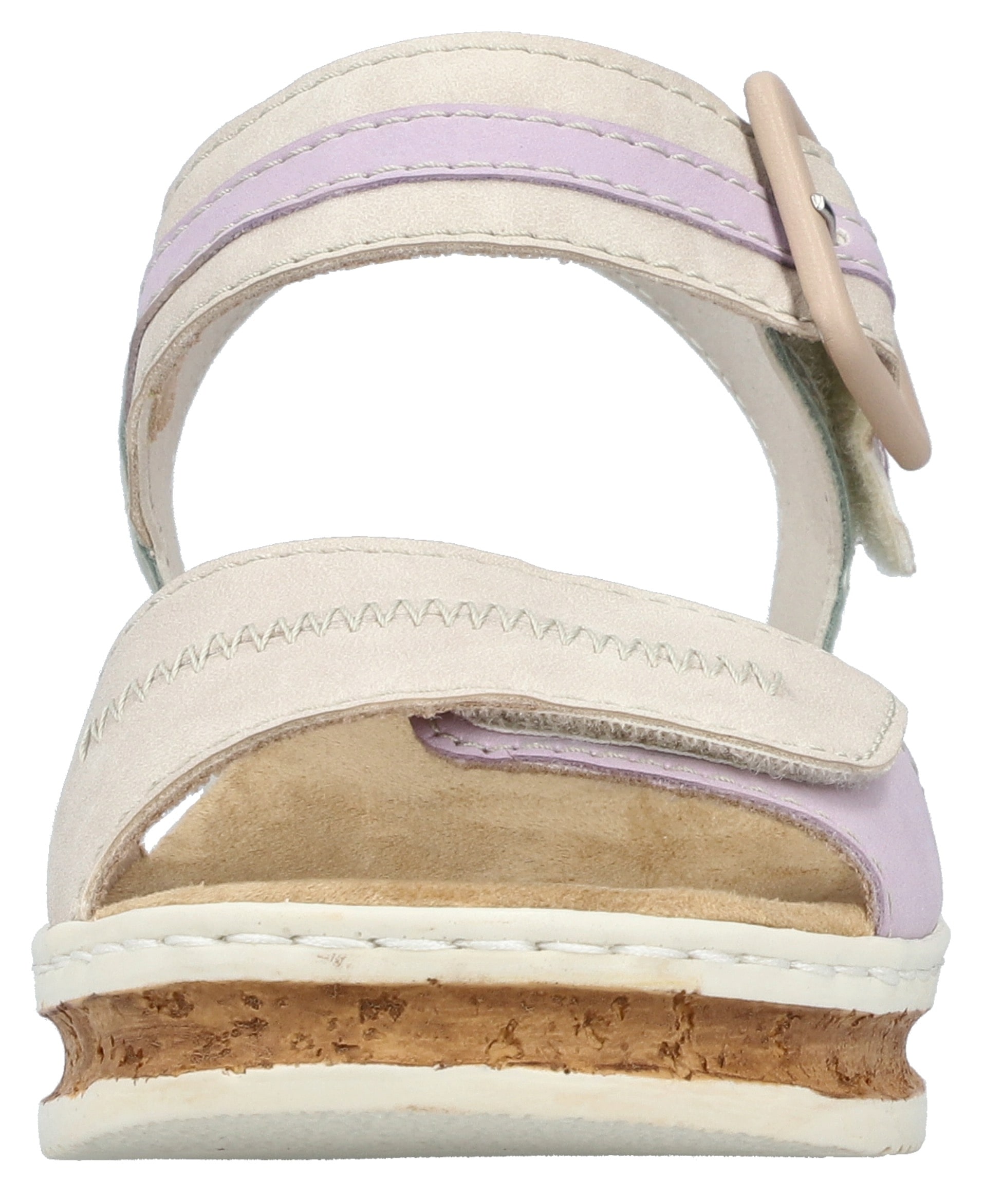 Rieker Keilsandalette, Sommerschuh, Urlaubschuh, Sandale mit regulierbaren Klettverschlüssen