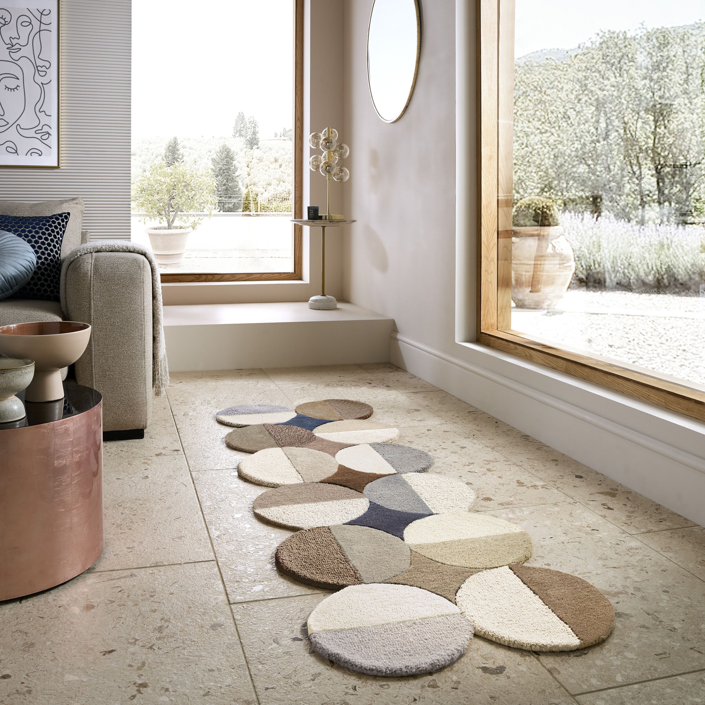 FLAIR RUGS Wollteppich "Mia Ellipse" rechteckig 12 mm Höhe mit gebogenem Zu günstig online kaufen