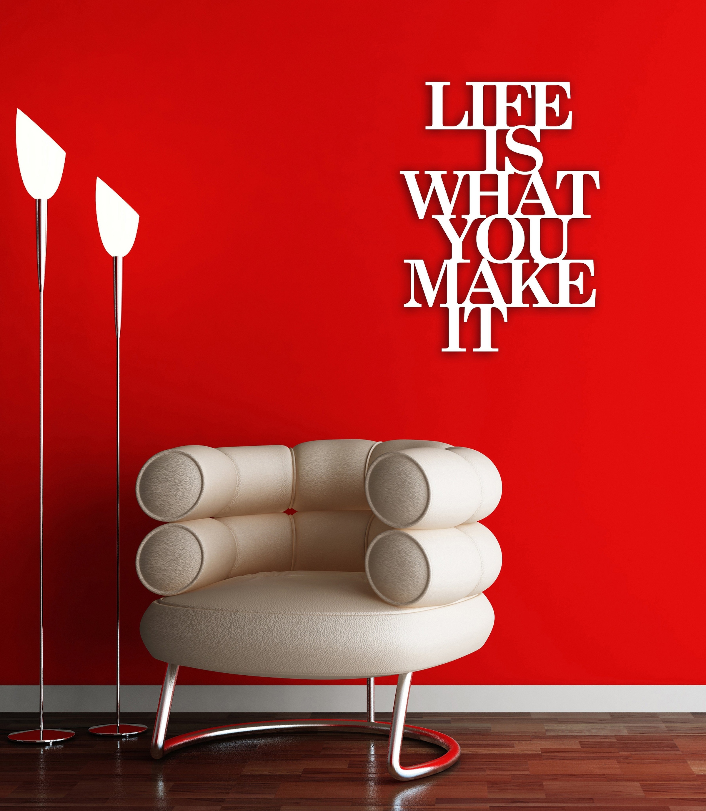 Home affaire Wandbild »Schriftzug "Life is what you make it"«, Maße (B/H): 39/50 cm