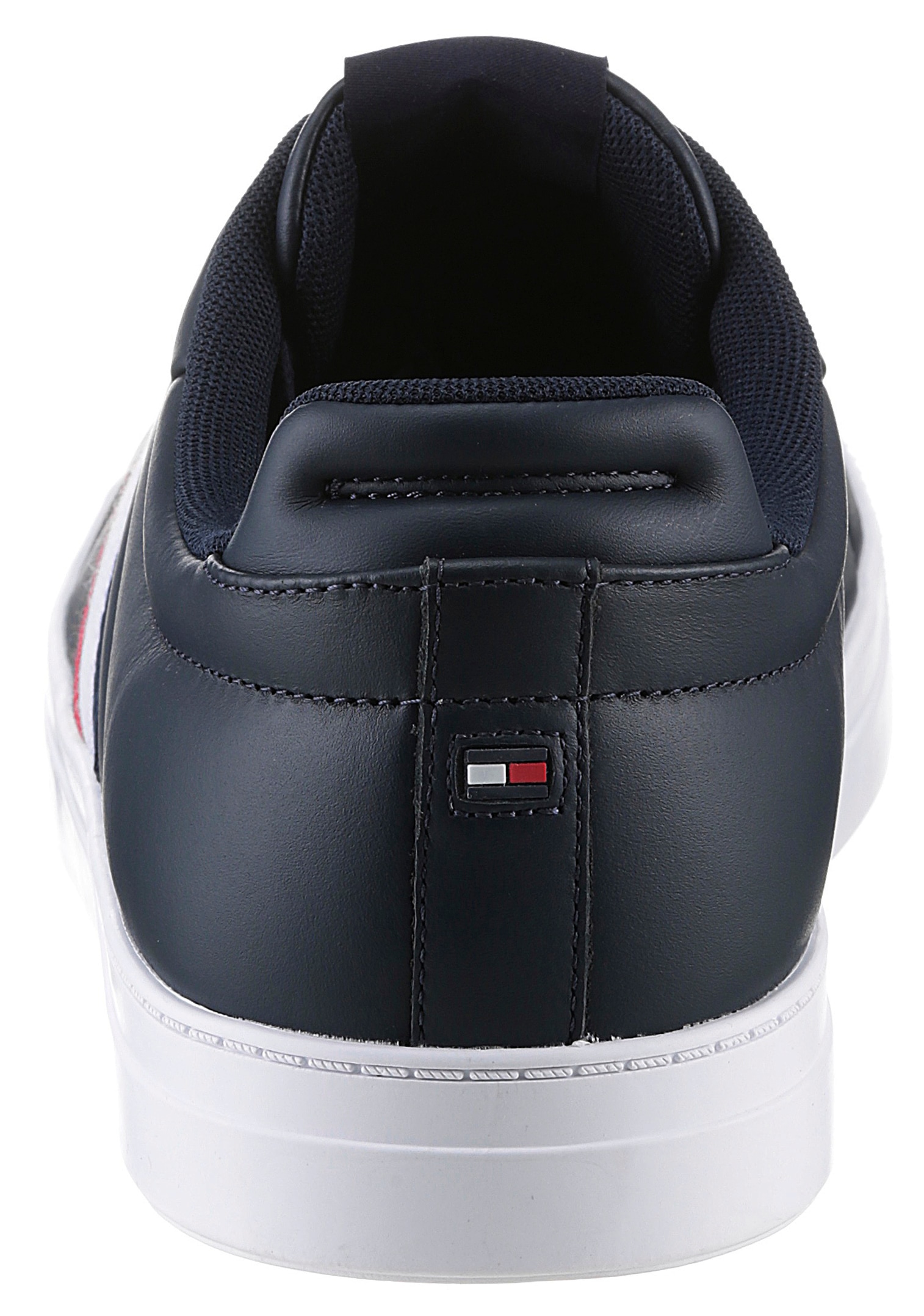 Tommy Hilfiger Sneaker »ICON COURT LTH STRIPES«, Schnürschuh, Freizeitschuh, Halbschuh mit gepolstertem Schaftrand