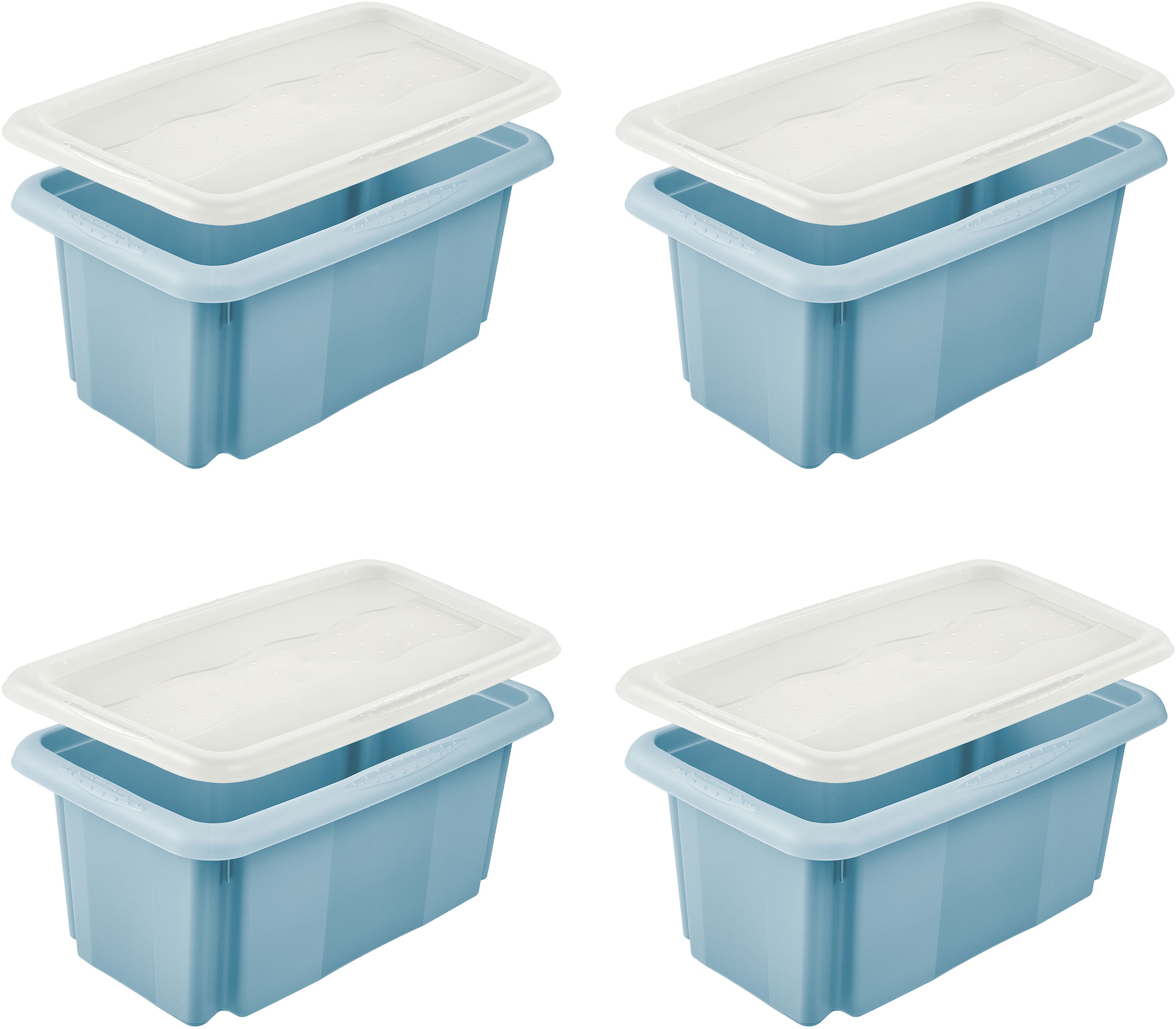 KEEEPER Aufbewahrungsbox "Emil, 4er Set, 7 L, 35 x 20,5 x 15 cm", B/H/T: 35cm x 15cm x 20,5cmnordic blau, Badezimmer, Aufbewahrungsboxen, ineinander